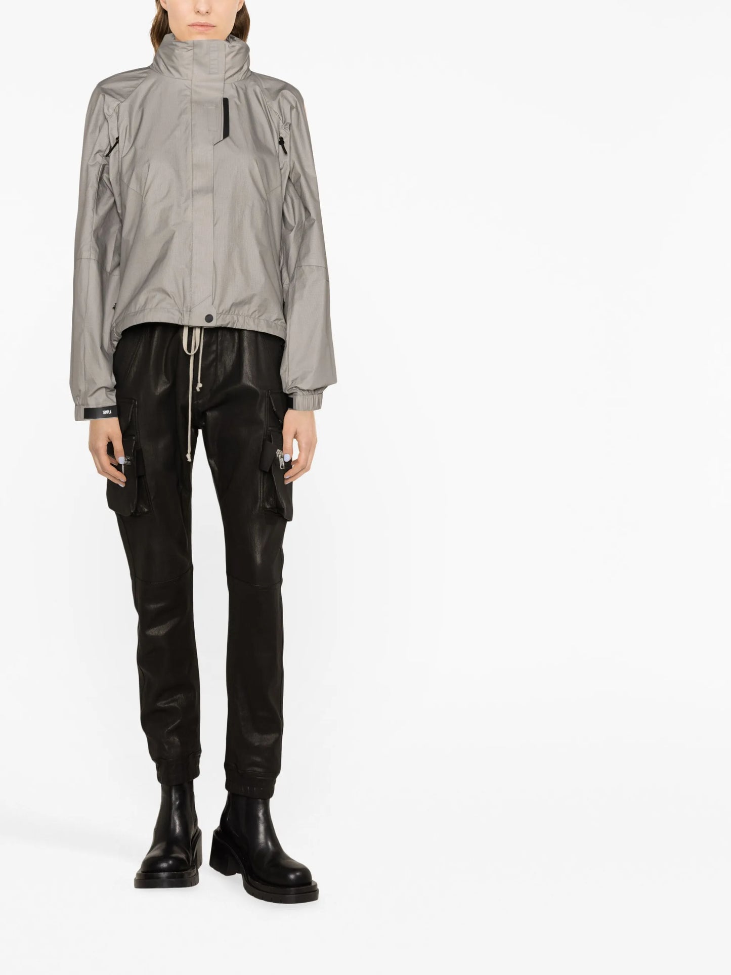 high-neck lightweight jacket