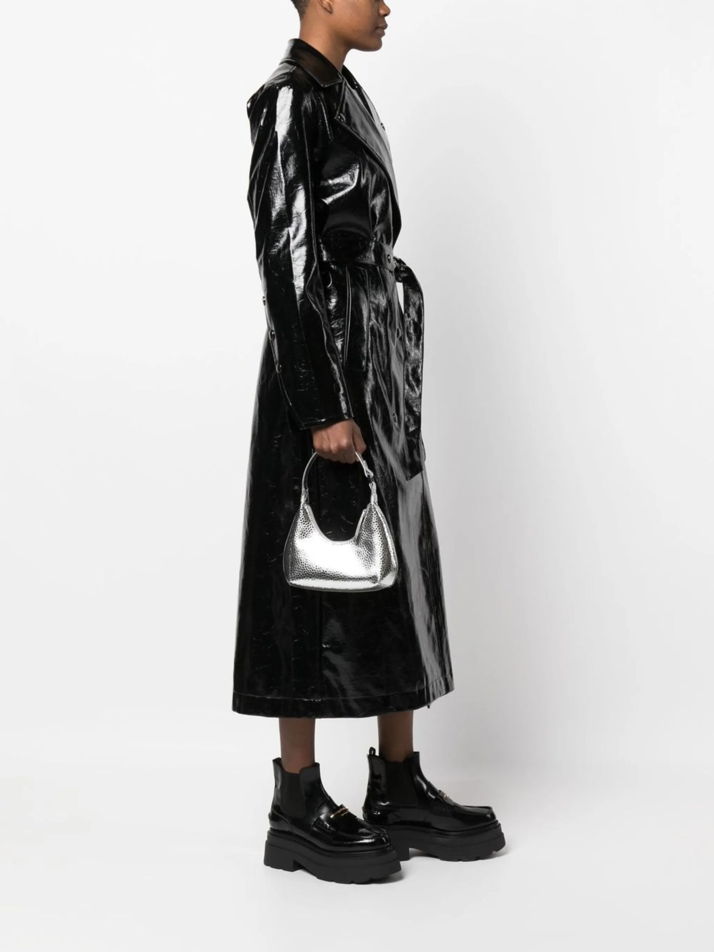 Amber metallic-effect tote bag