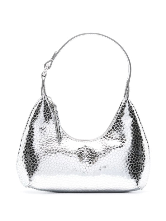 Amber metallic-effect tote bag