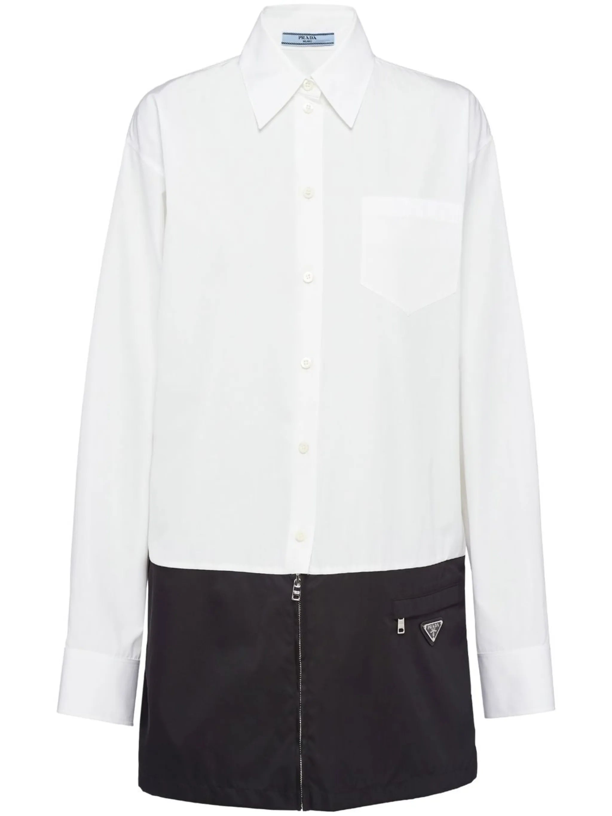 two-tone panelled shirtdress