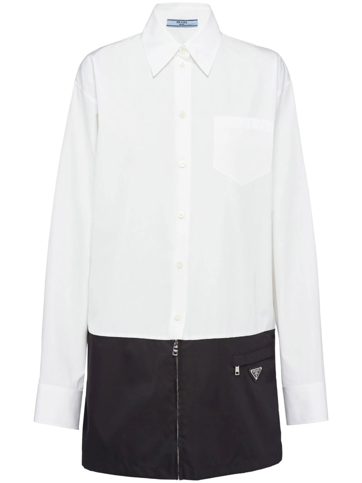two-tone panelled shirtdress