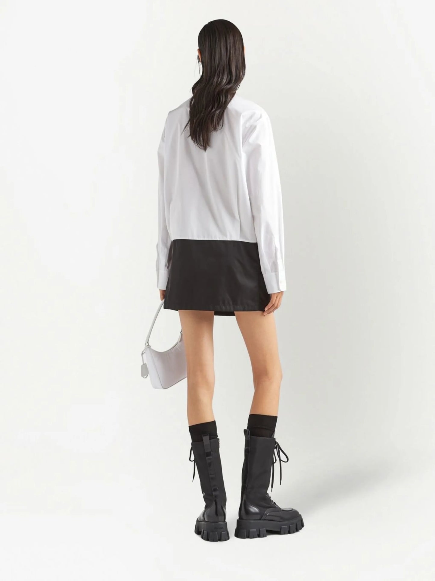 two-tone panelled shirtdress