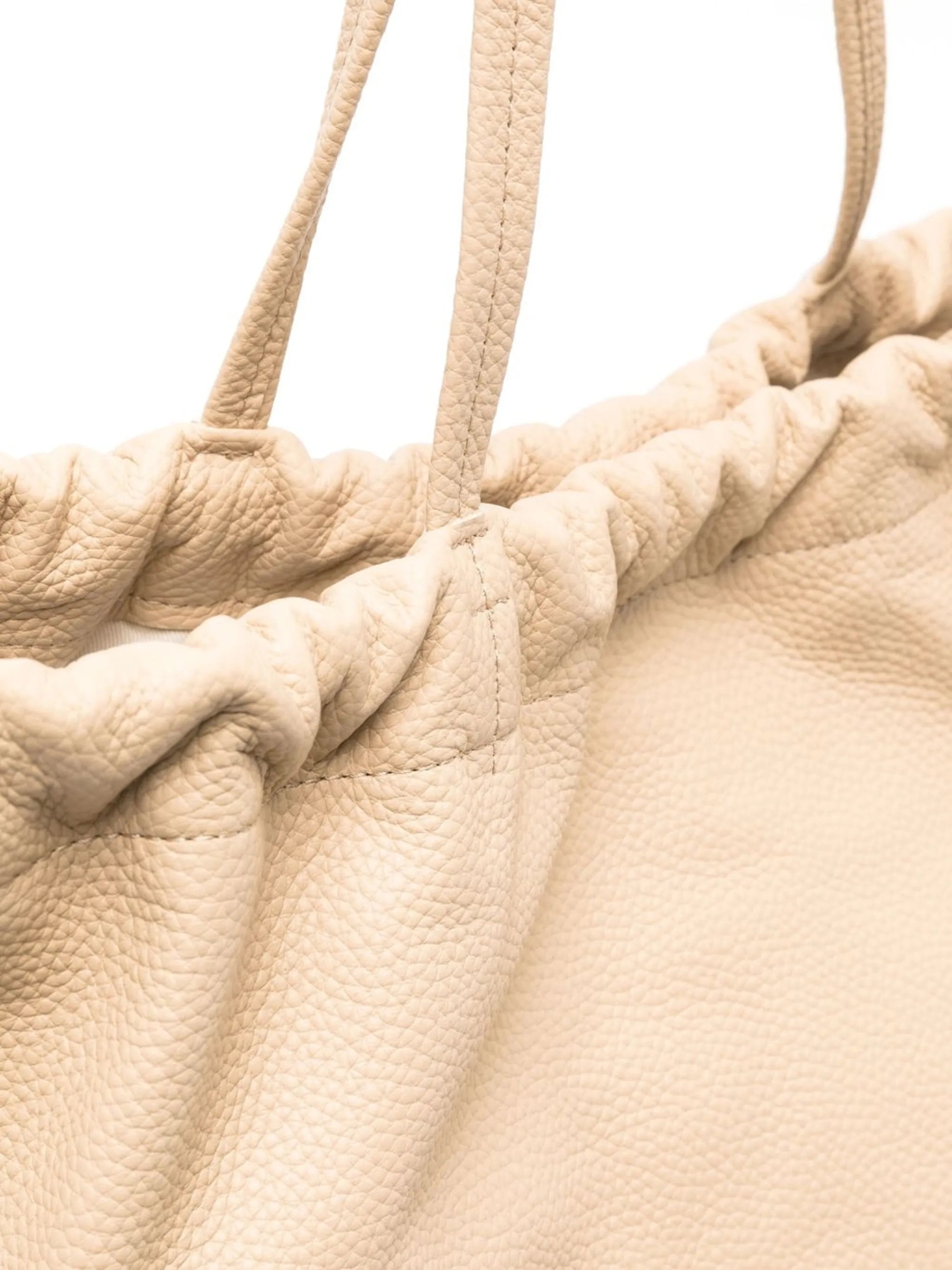 Oslo drawstring leather tote bag