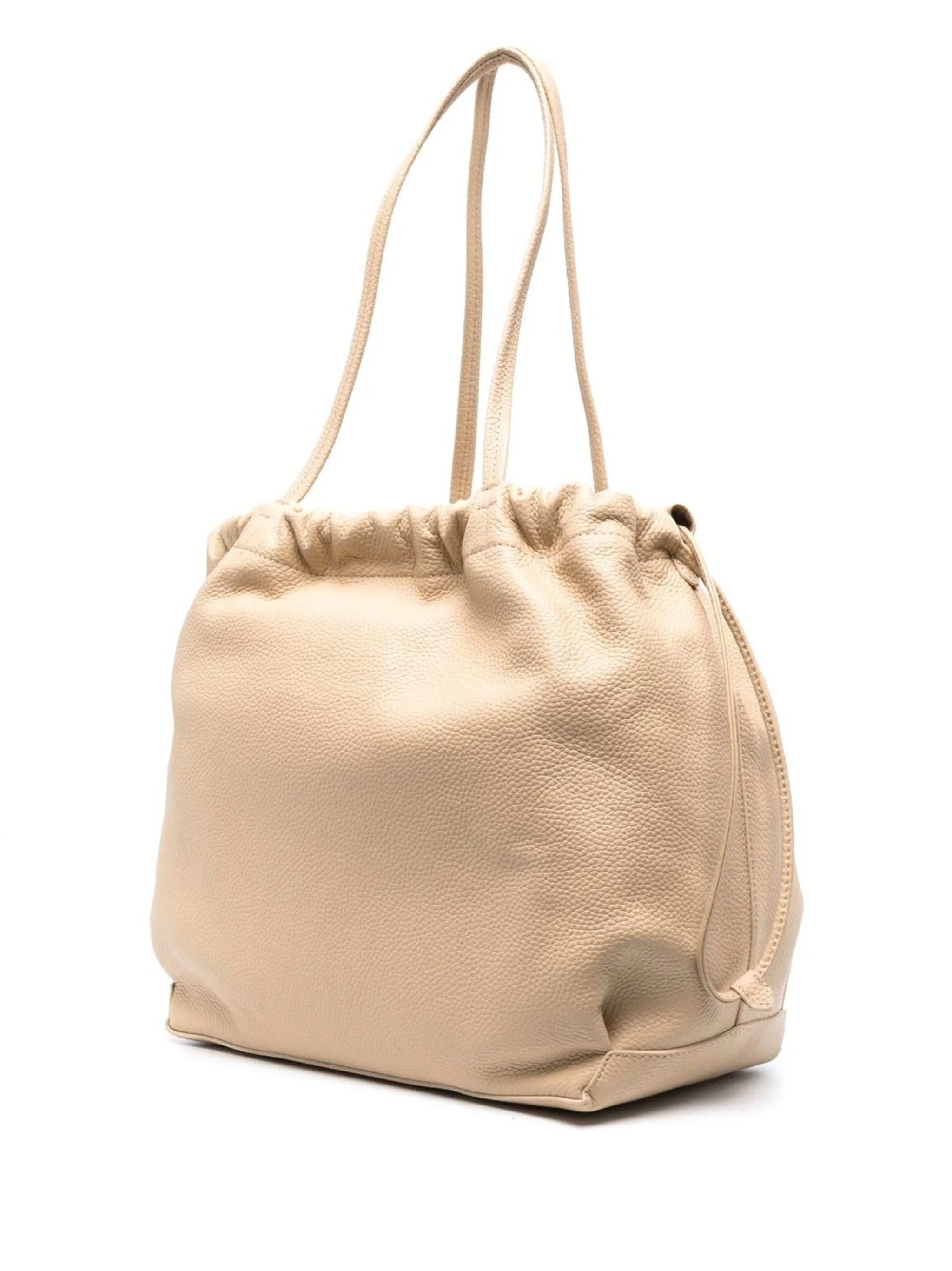 Oslo drawstring leather tote bag