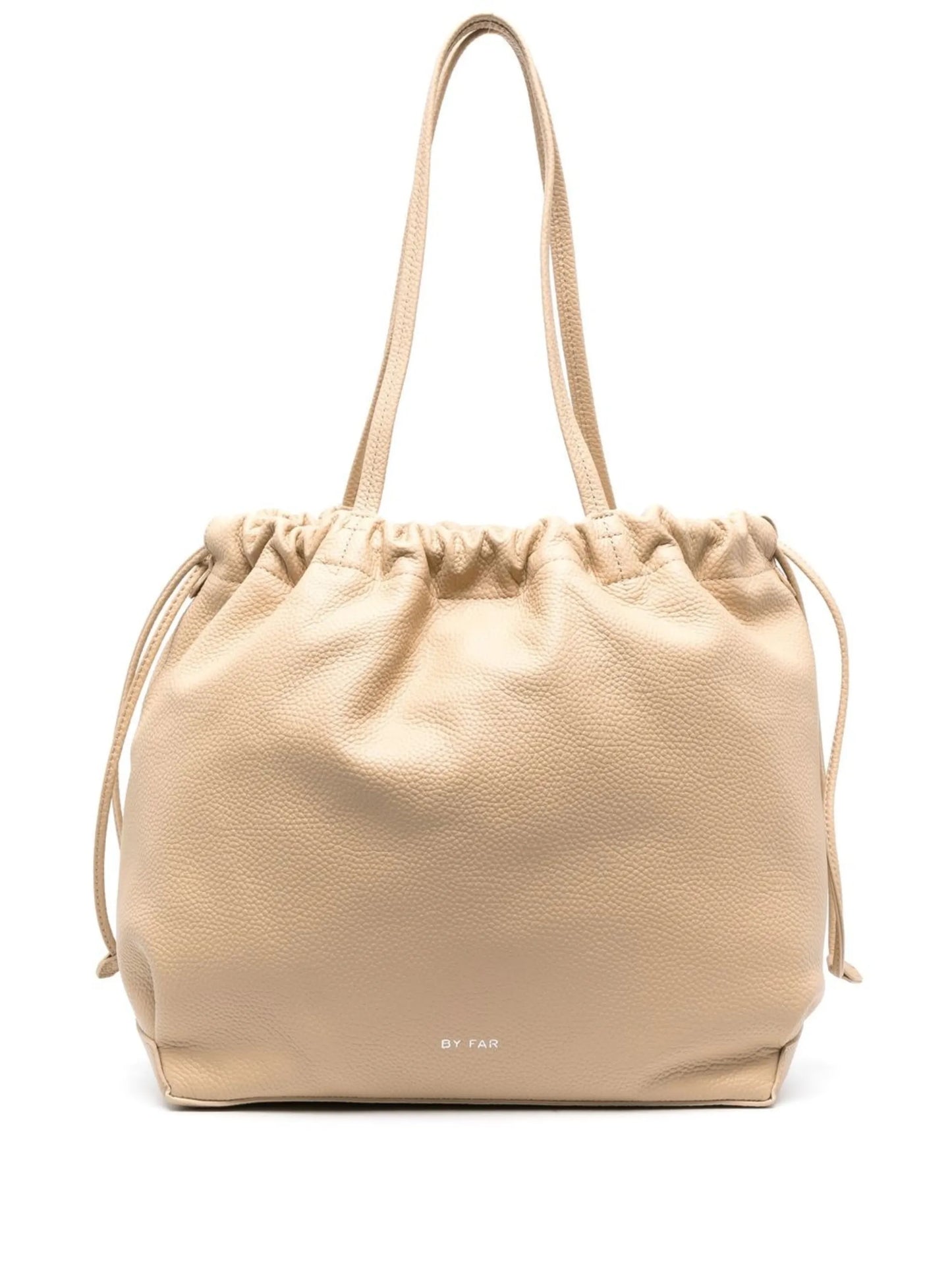 Oslo drawstring leather tote bag