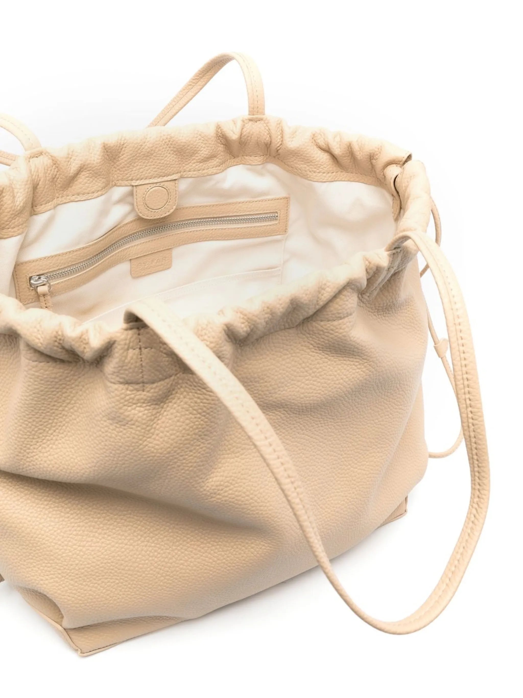 Oslo drawstring leather tote bag