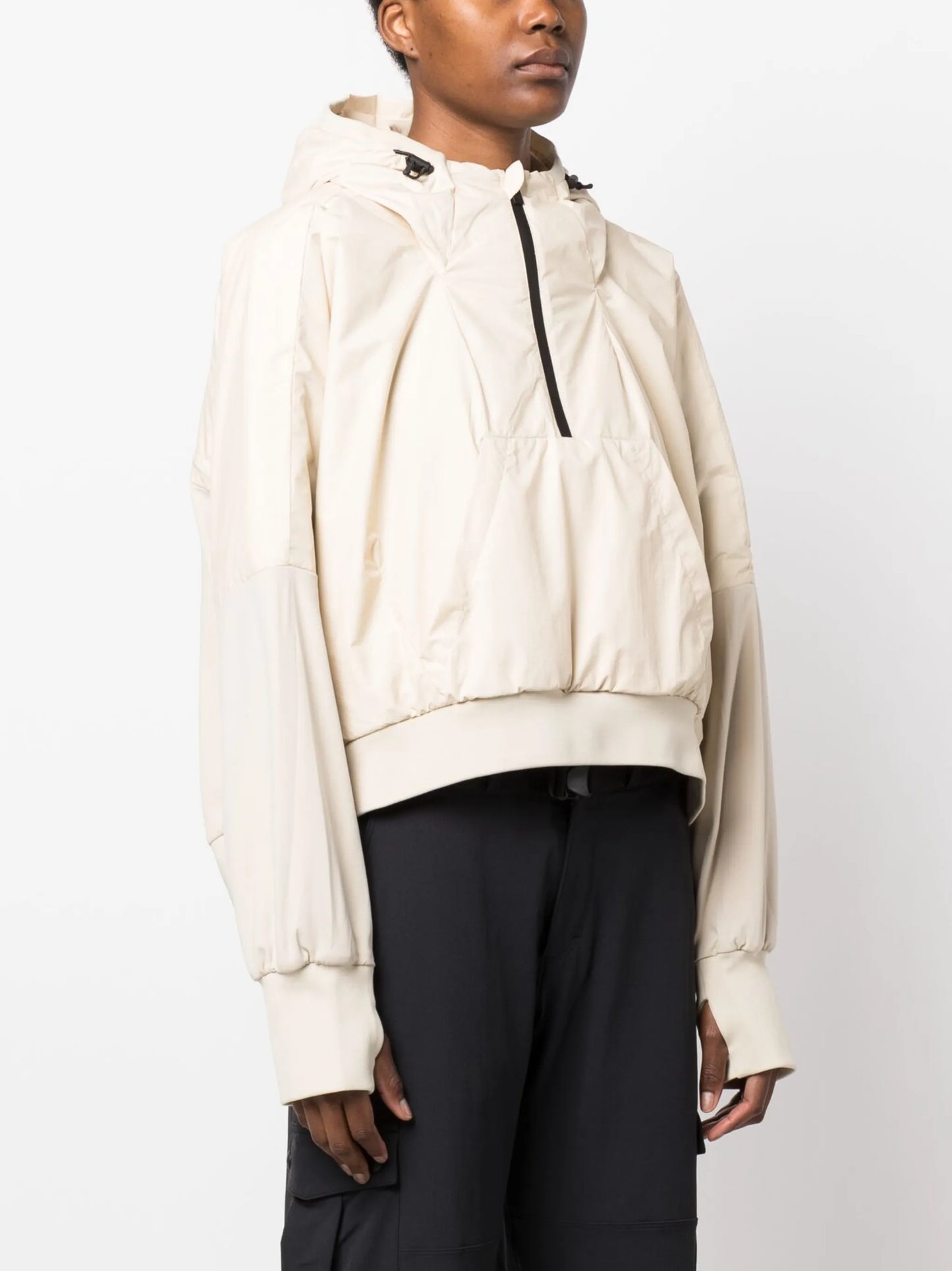 Midlayer half-zip cropped hoodie