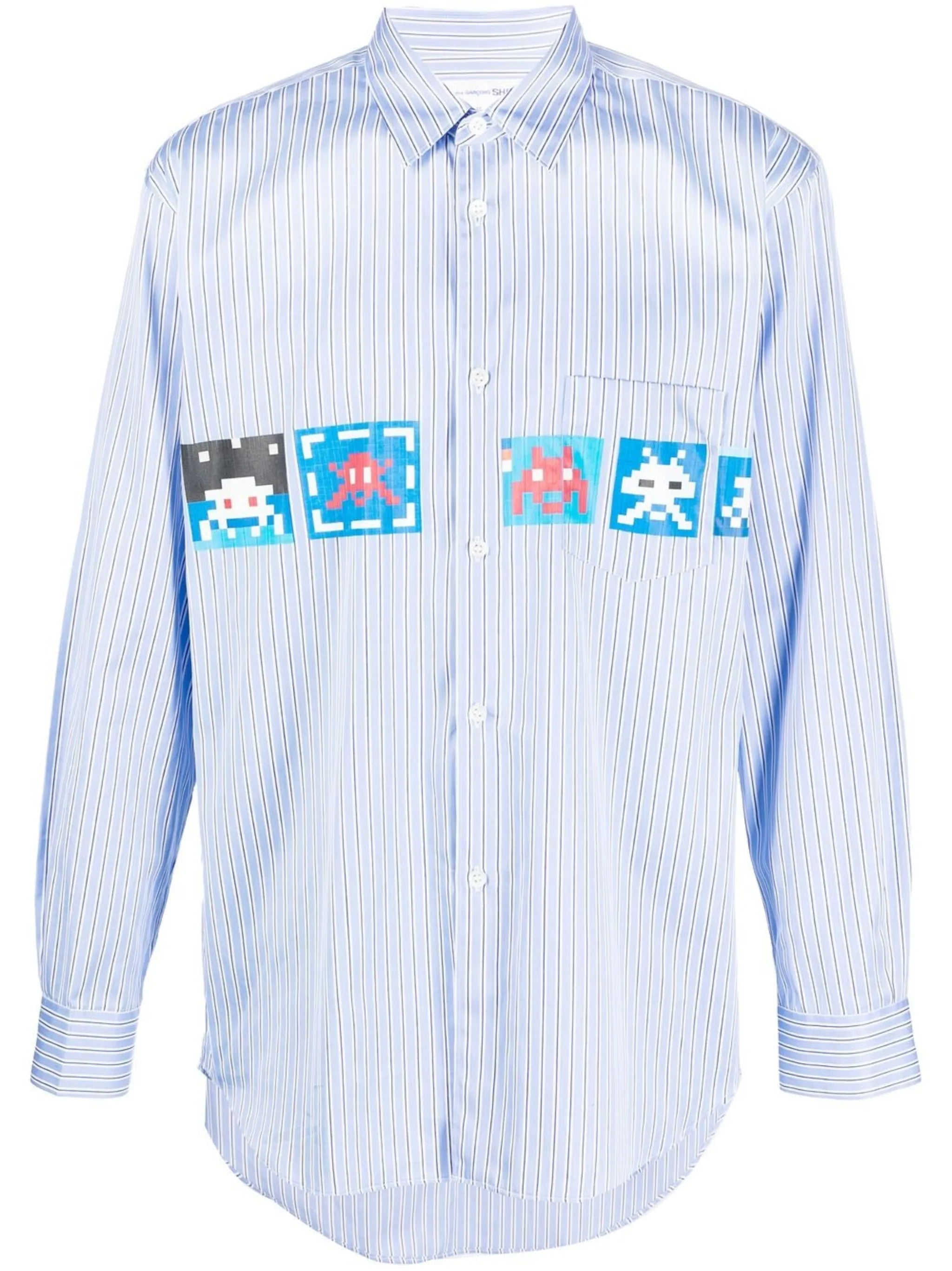 graphic-print long-sleeved shirt