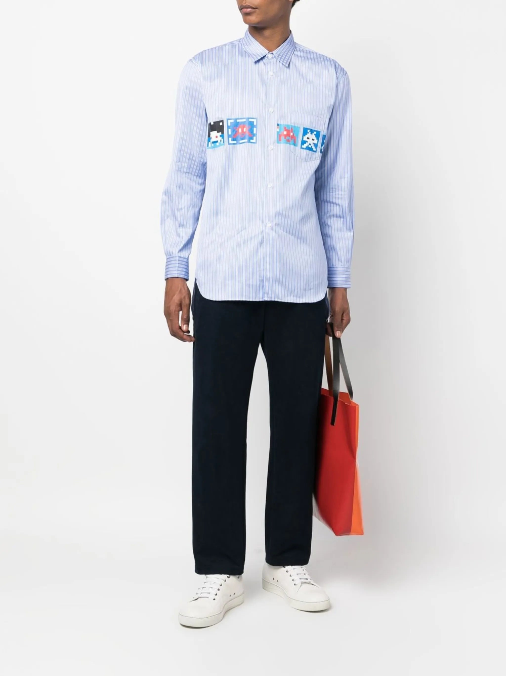 graphic-print long-sleeved shirt