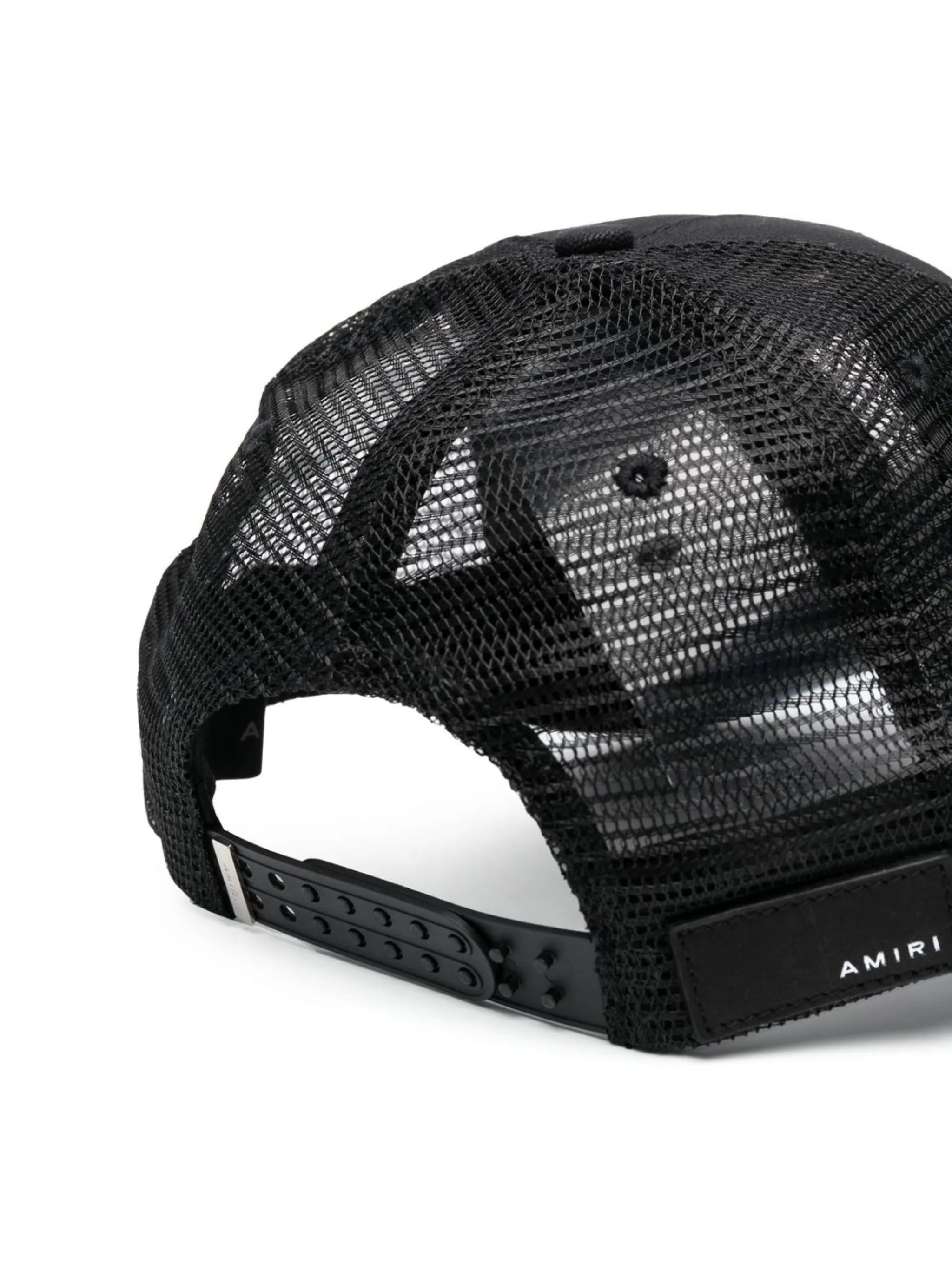 embroidered-logo mesh panelled cap