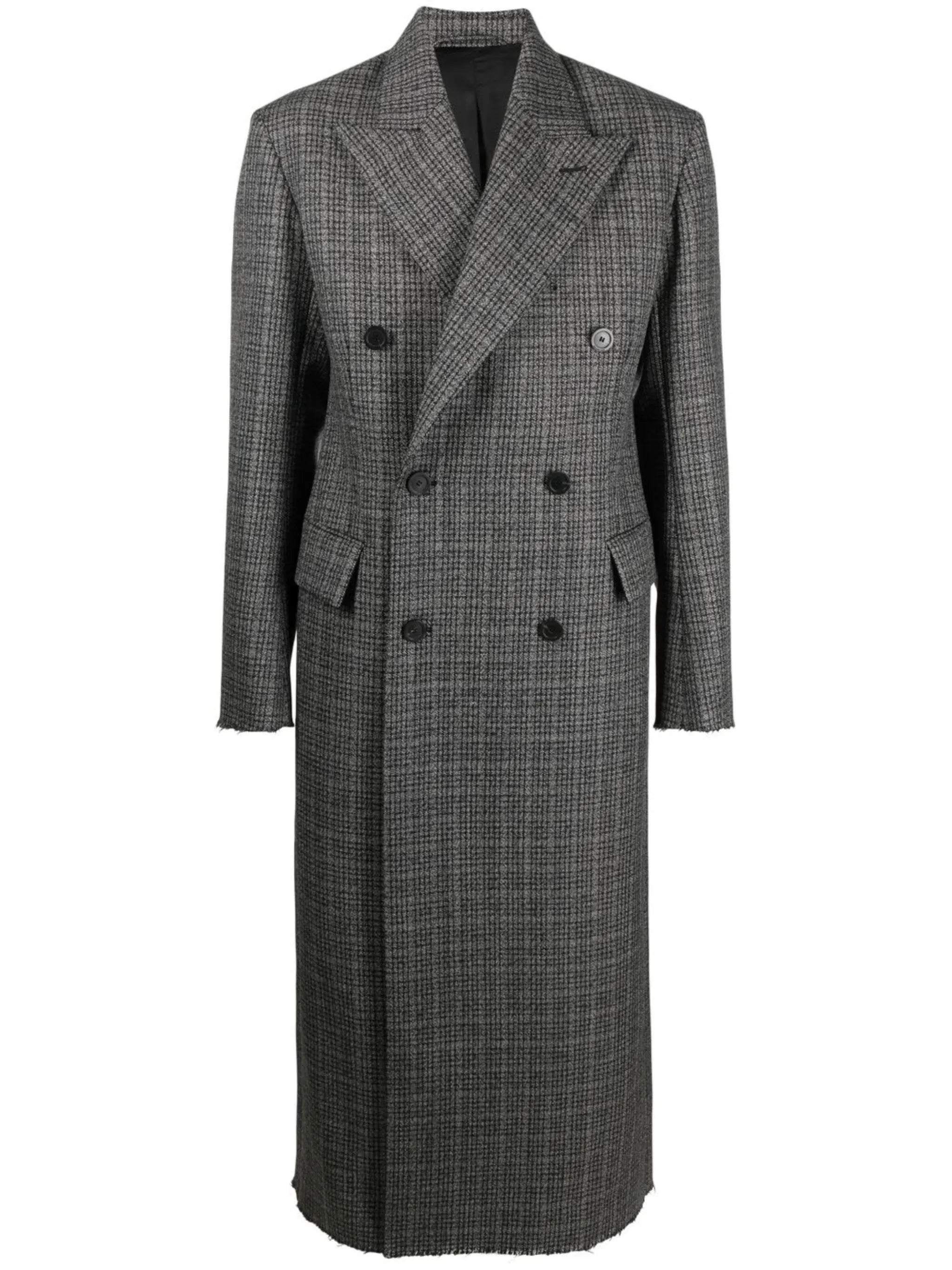 houndstooth double-breasted coat