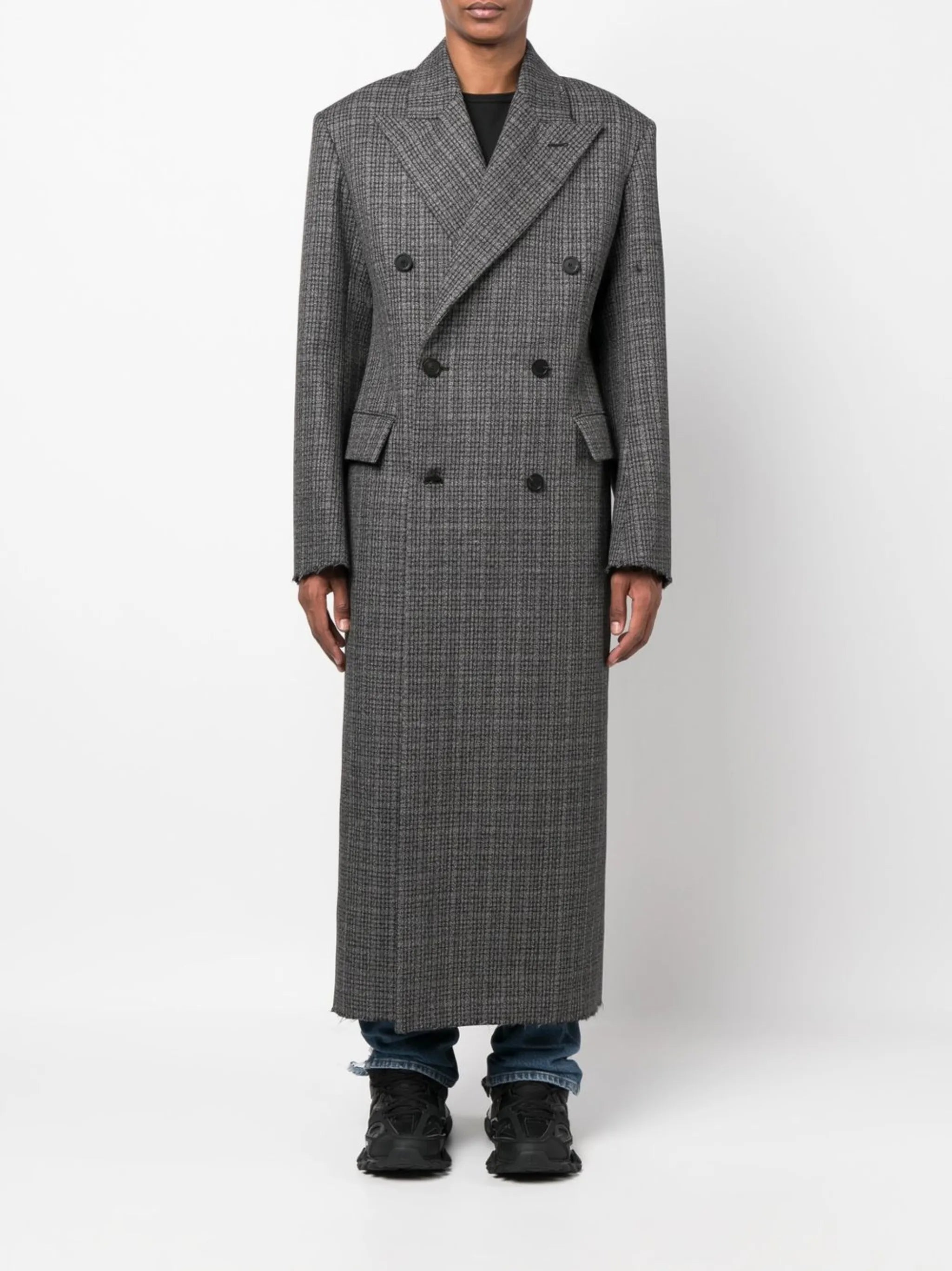houndstooth double-breasted coat