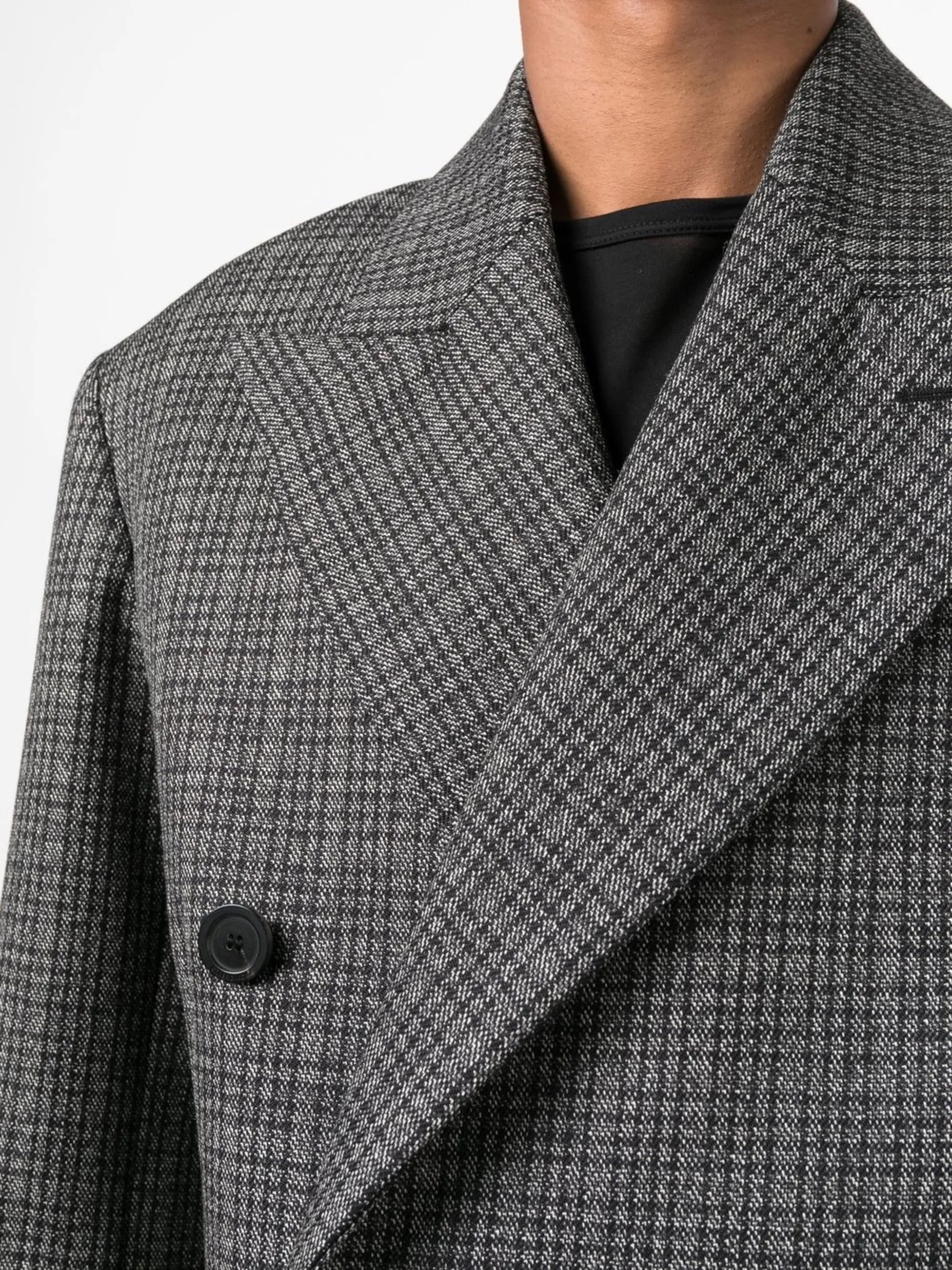 houndstooth double-breasted coat