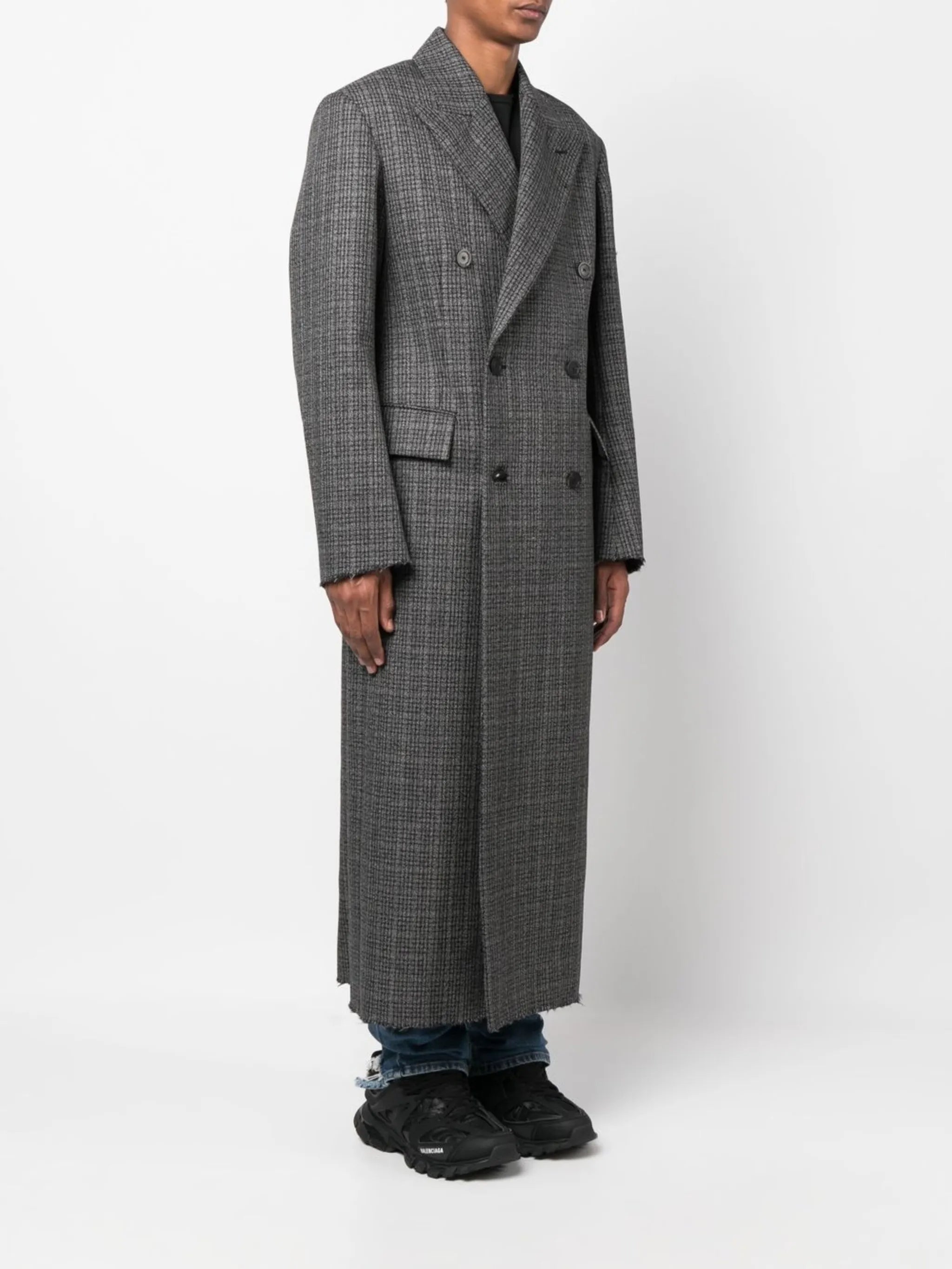 houndstooth double-breasted coat
