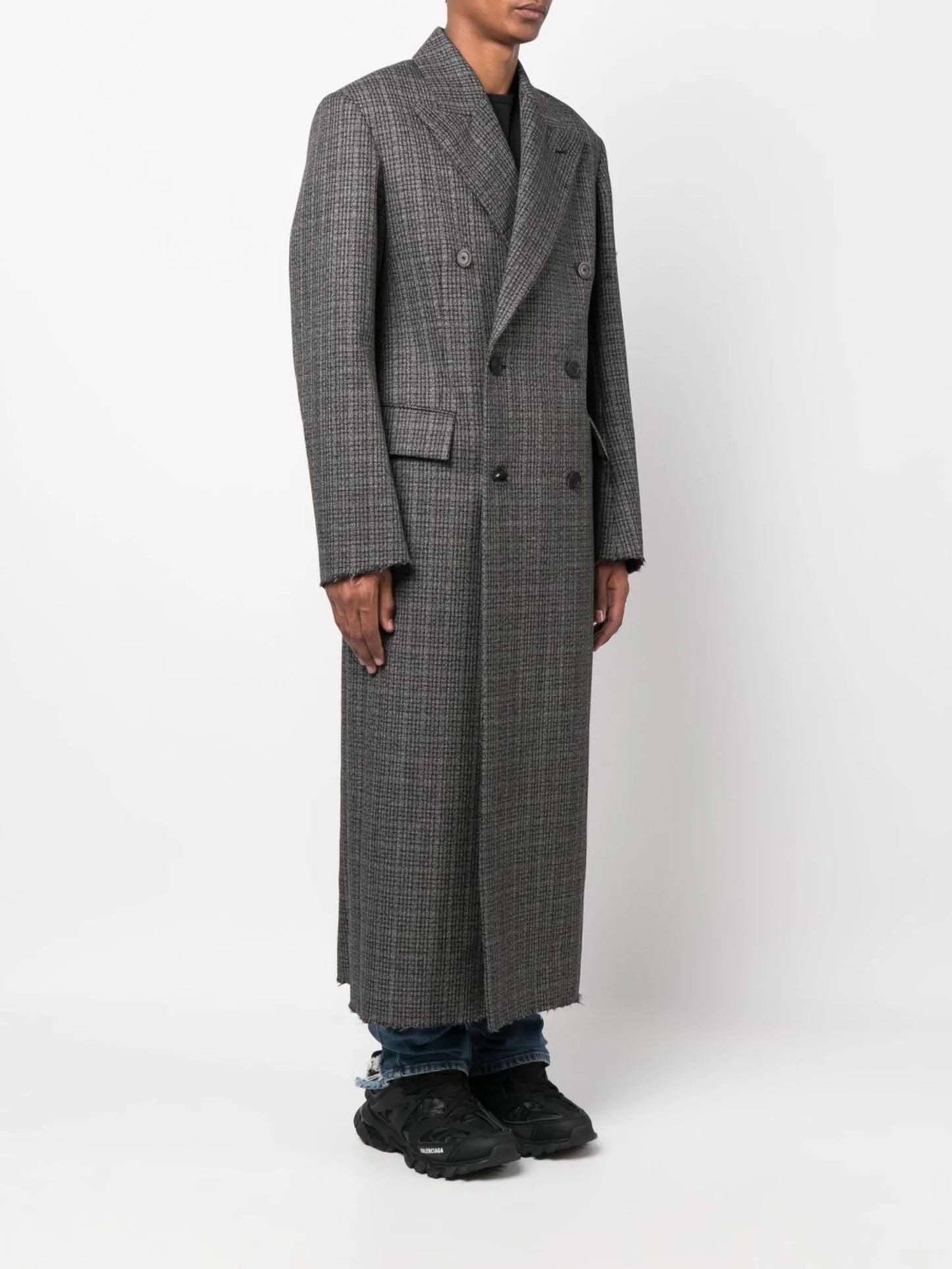houndstooth double-breasted coat