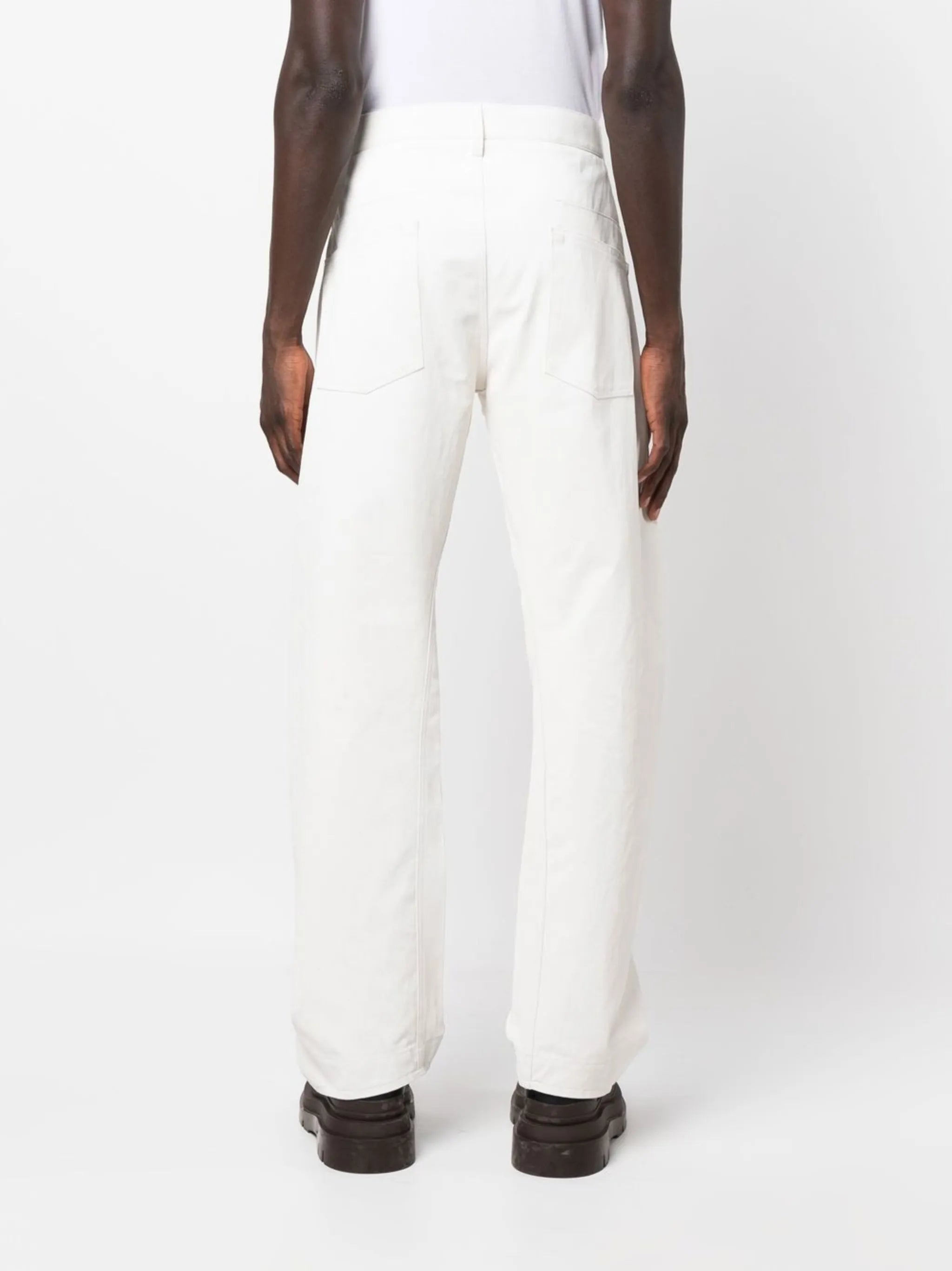 high-waist straight trousers