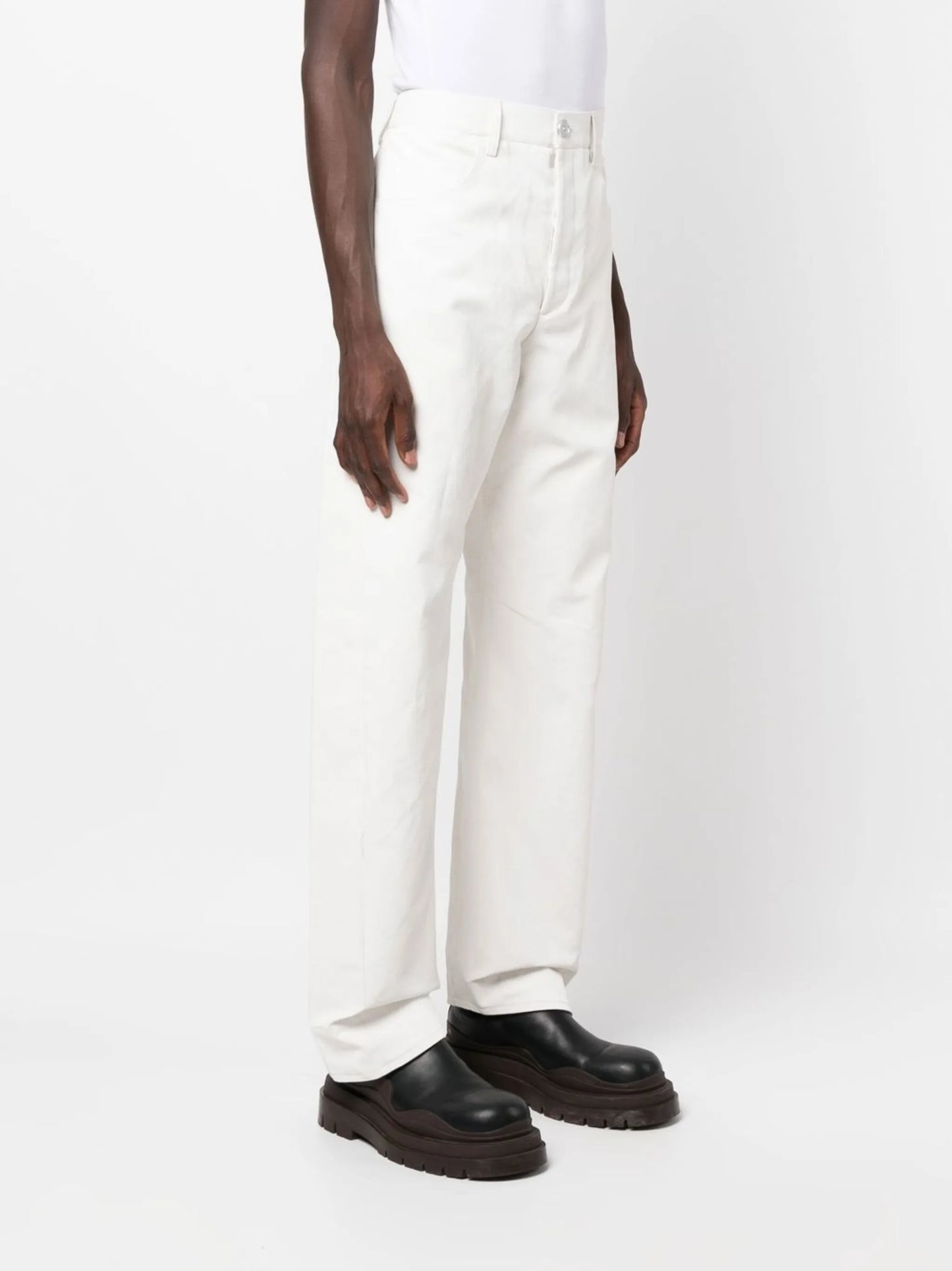 high-waist straight trousers