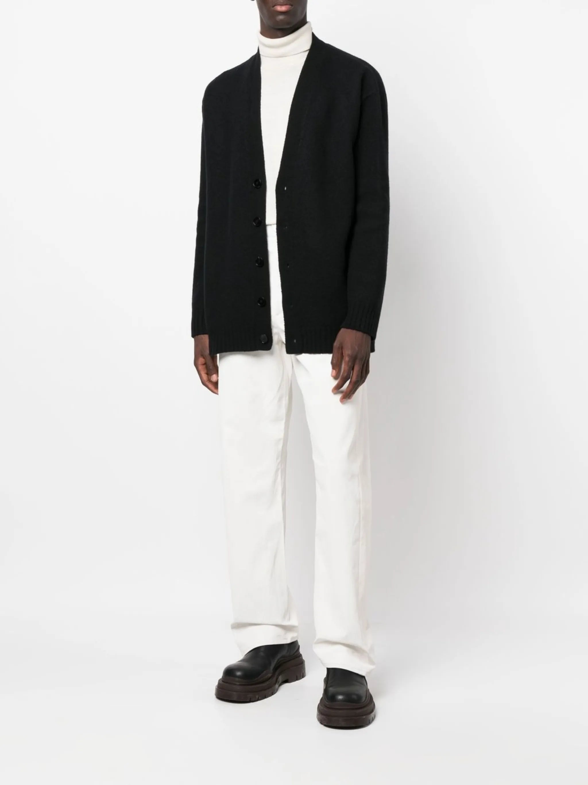 high-waist straight trousers