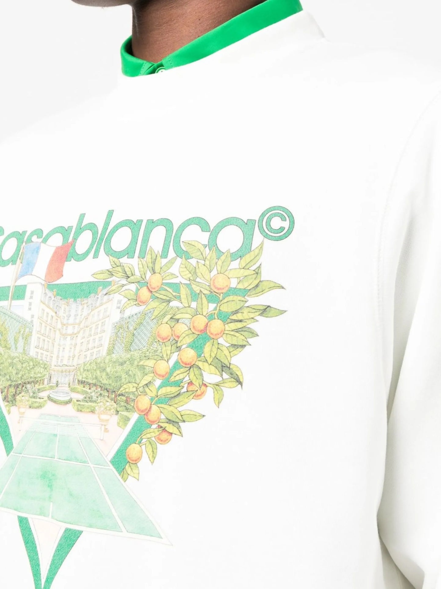 Tennis Club-print crew neck sweatshirt