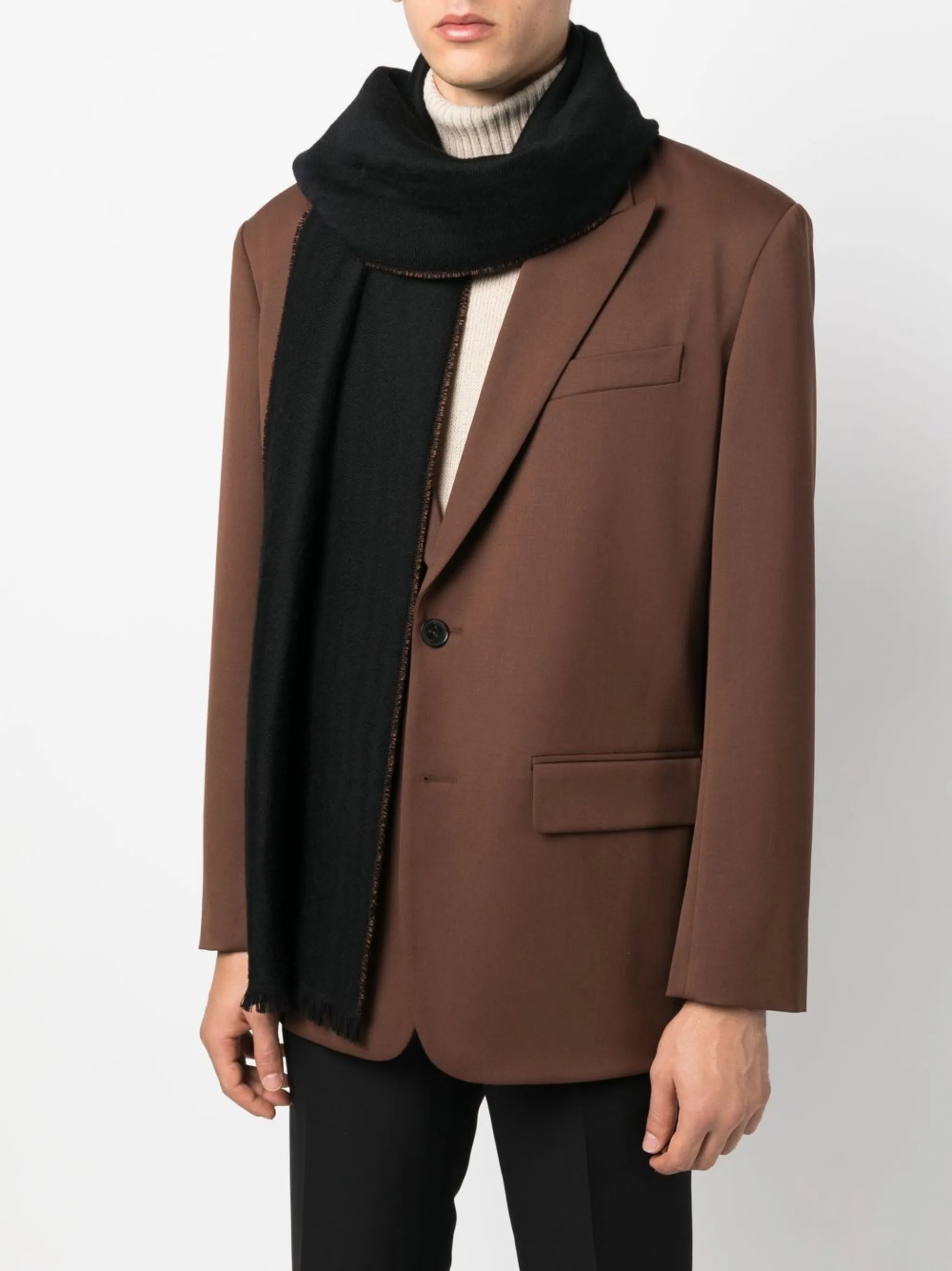 frayed-edge wool scarf