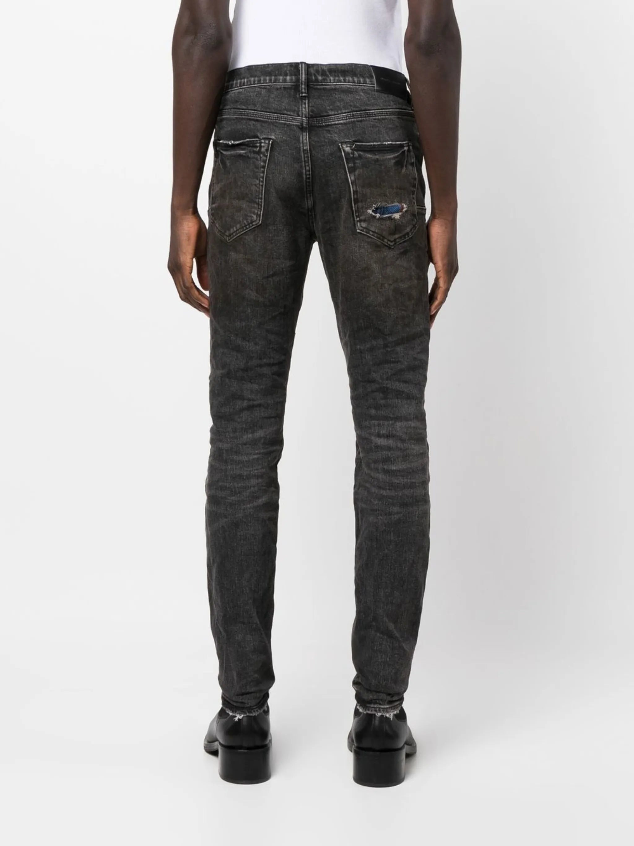 distressed-effect slim-fit jeans
