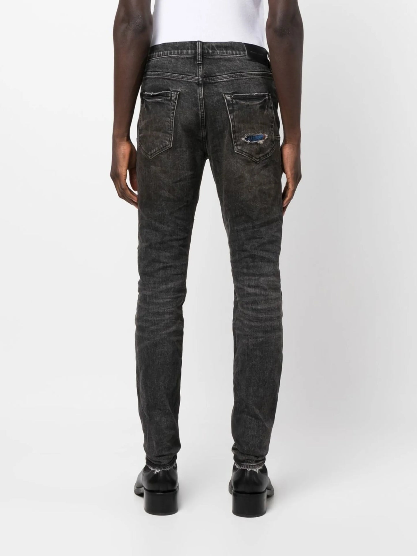 distressed-effect slim-fit jeans