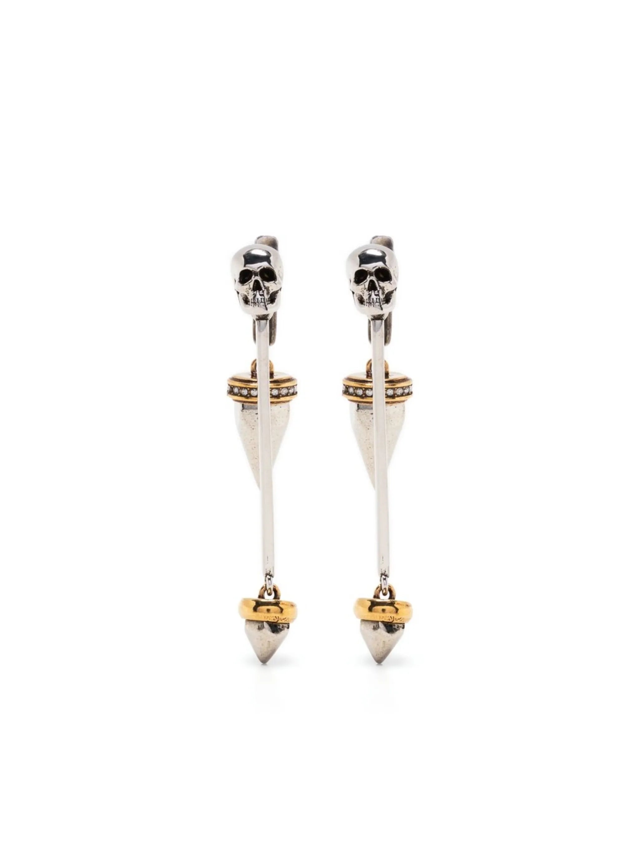 spike-embellished draped earrings