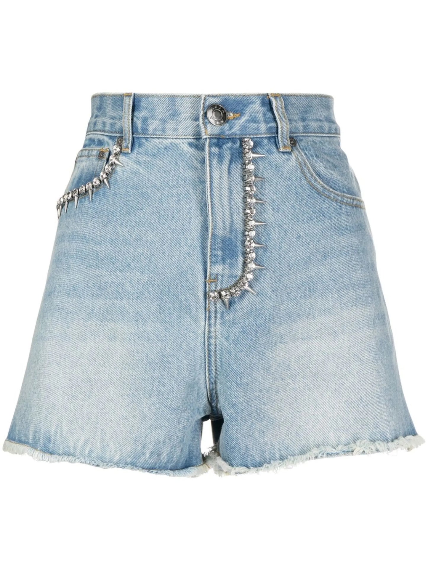 logo-lettering denim shorts