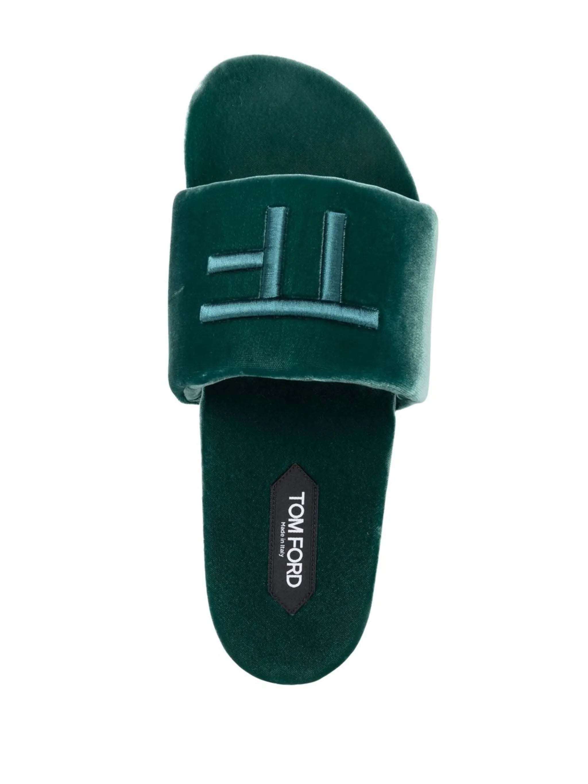 monogram velvet slides