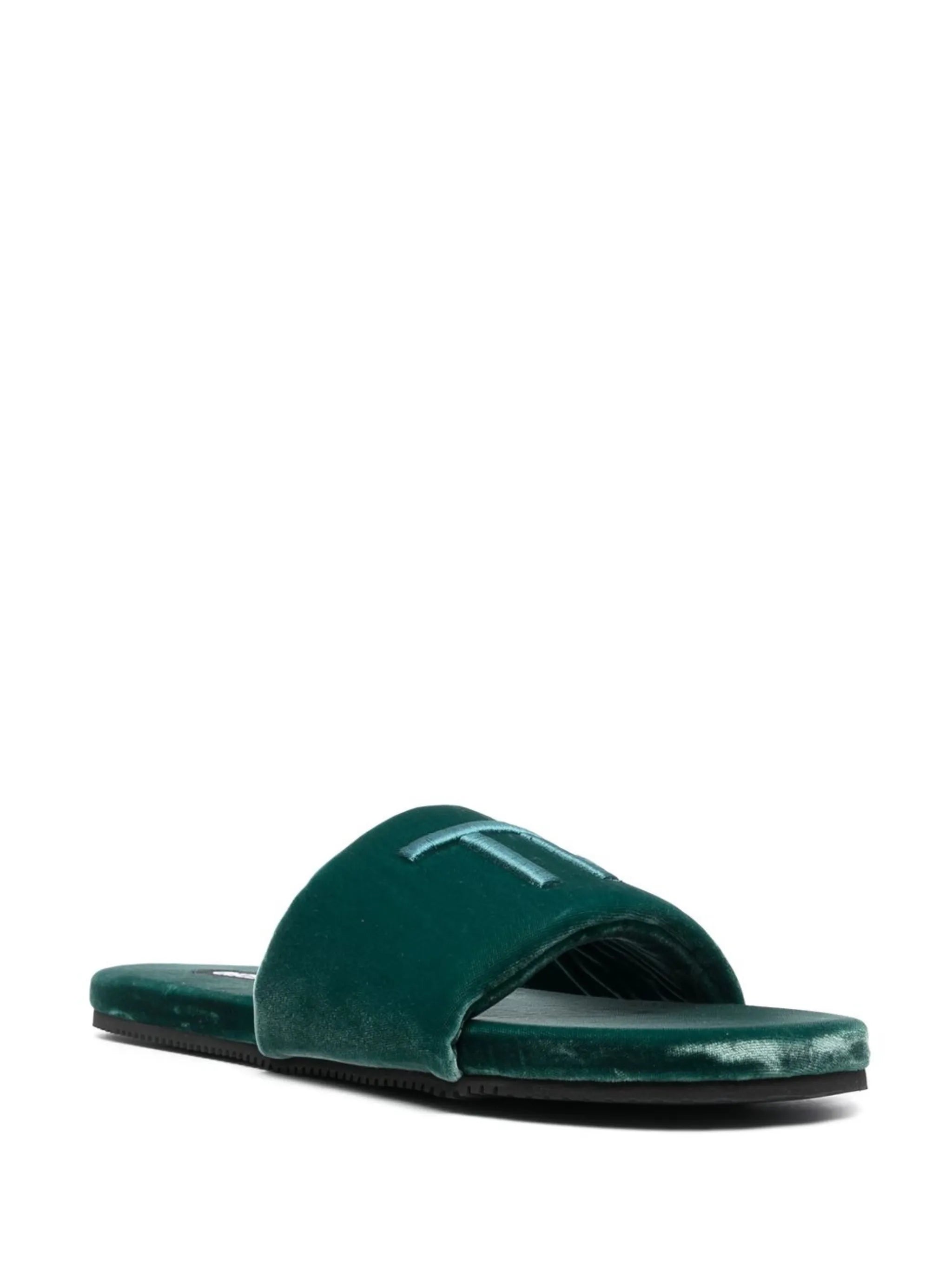 monogram velvet slides