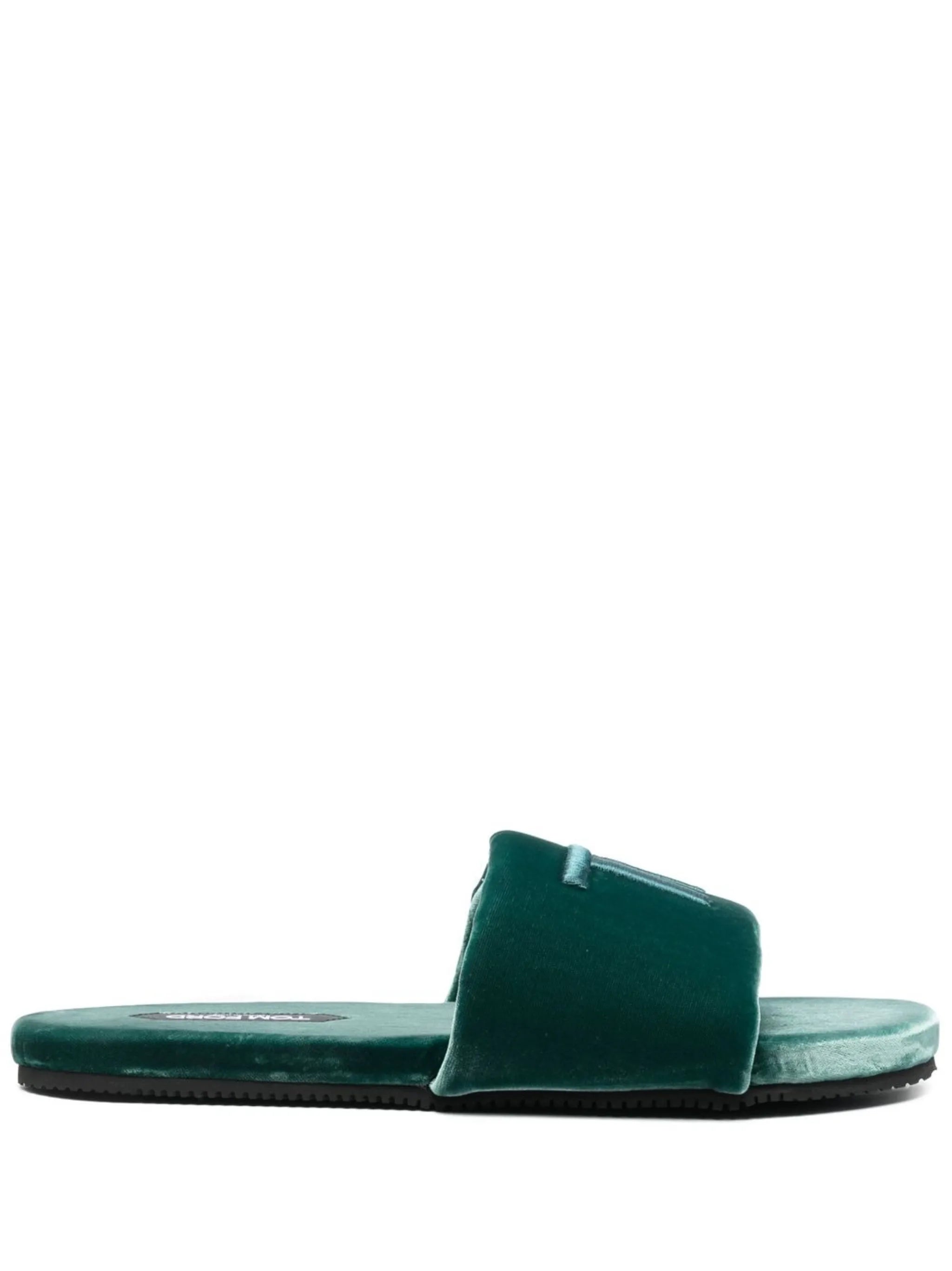 monogram velvet slides