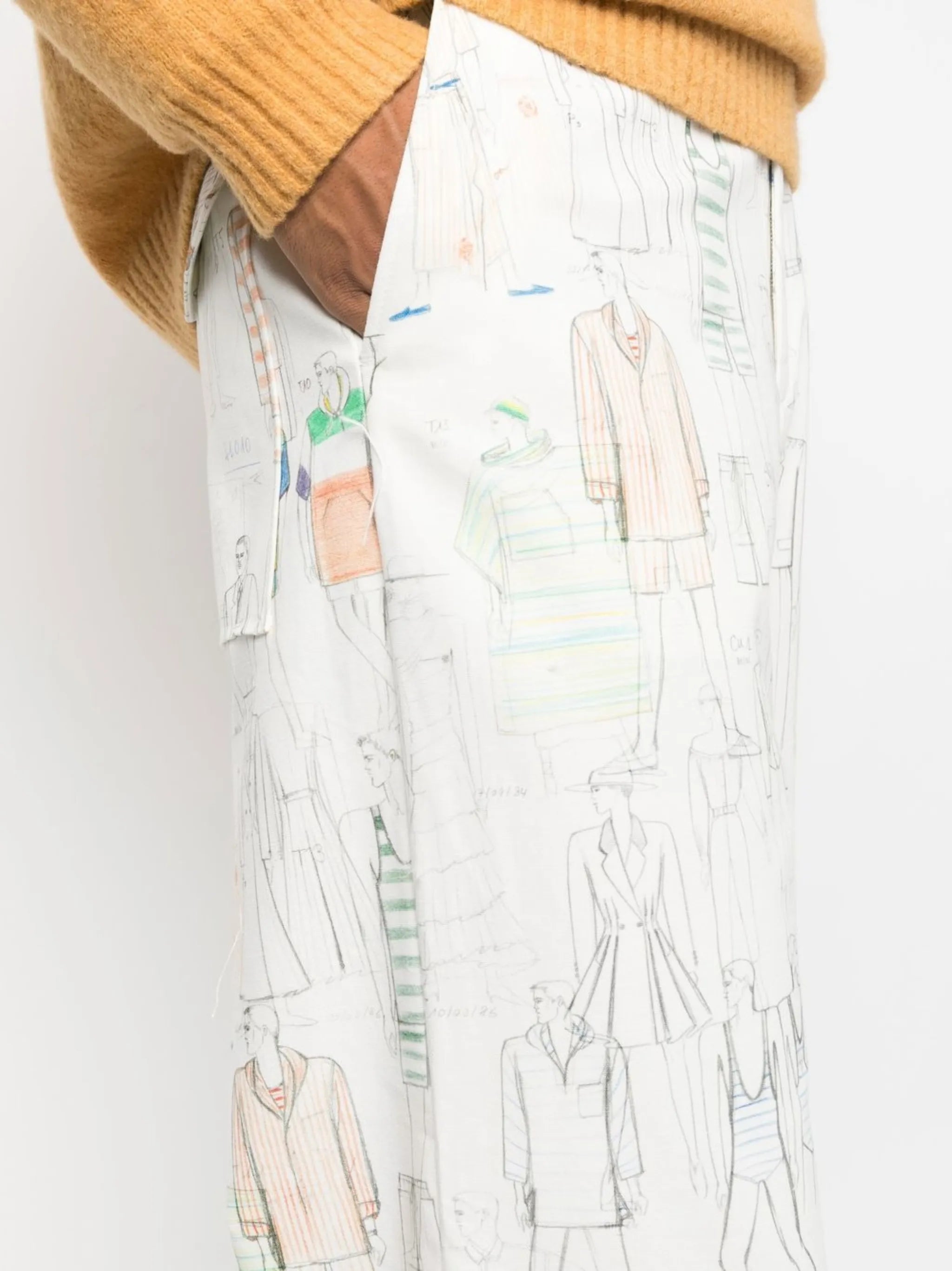 graphic-print wide-leg trousers