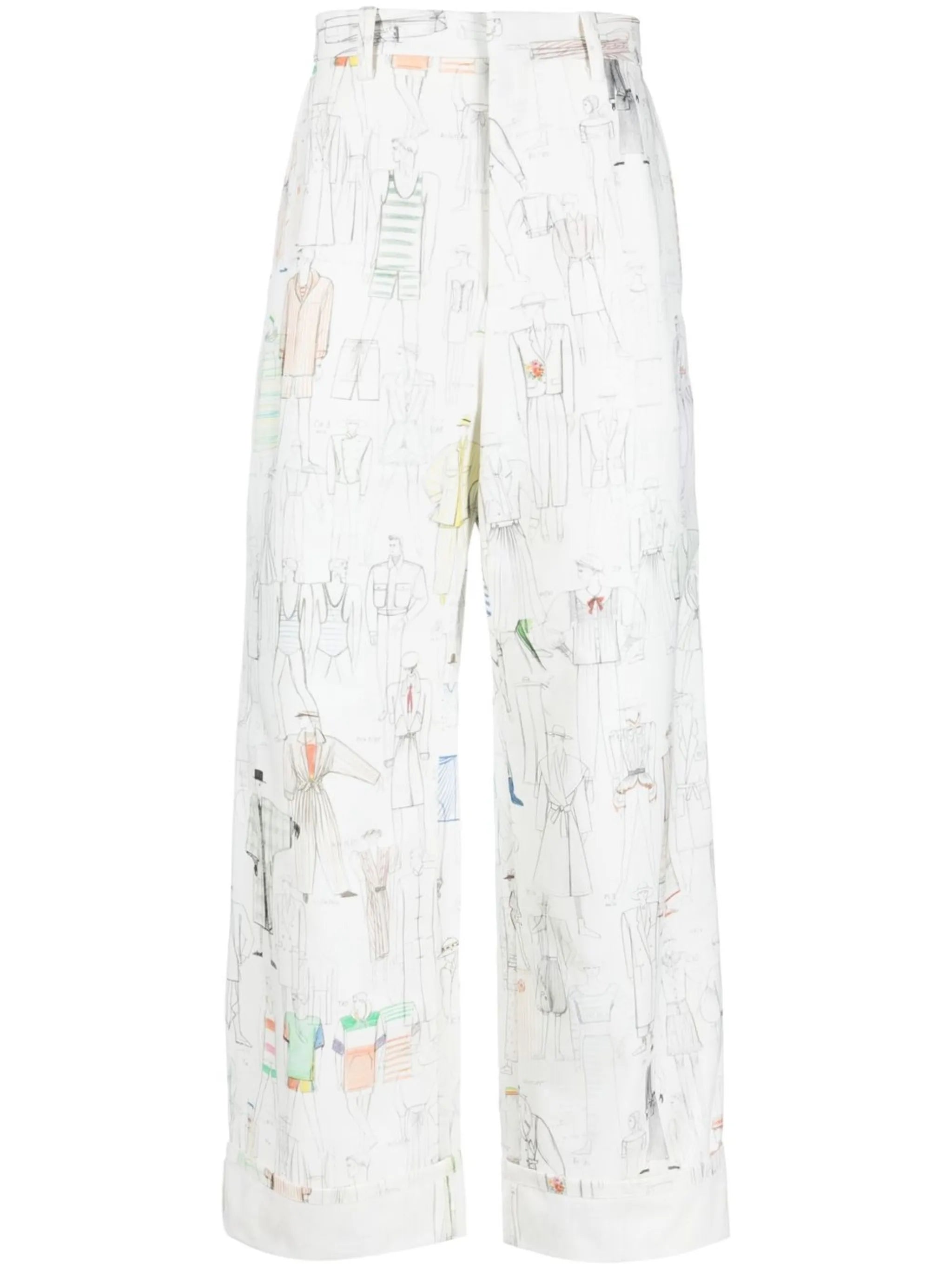 graphic-print wide-leg trousers