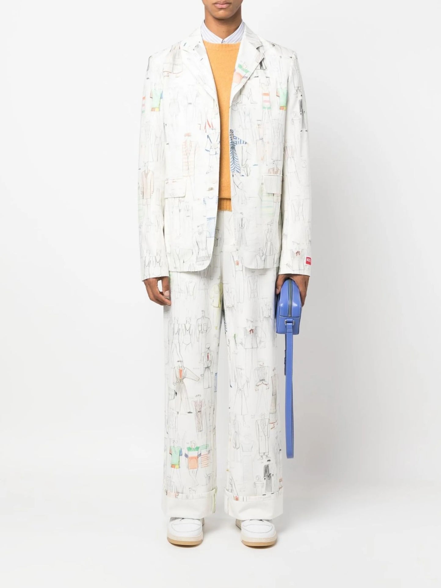 graphic-print wide-leg trousers