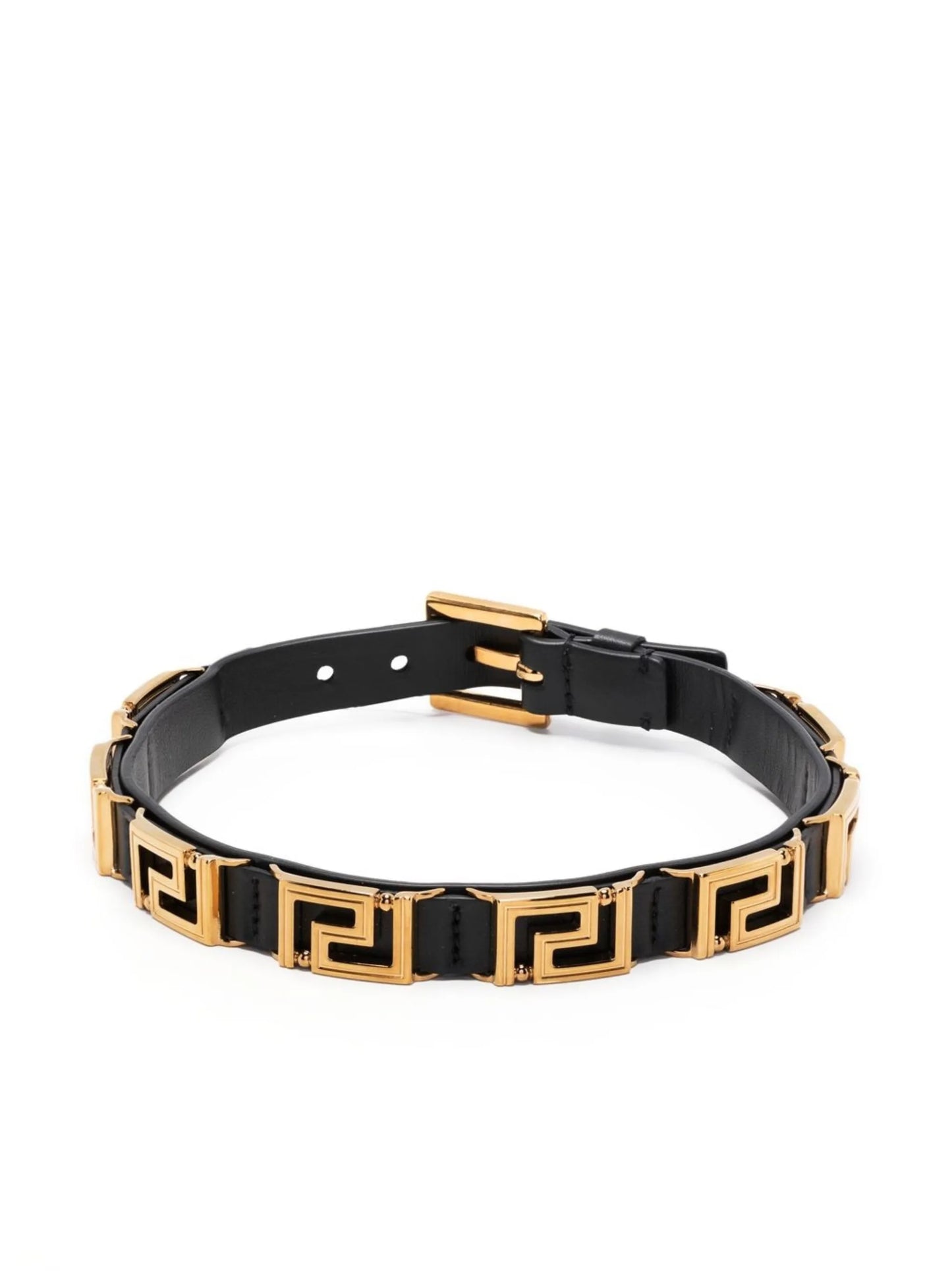 Greca leather choker
