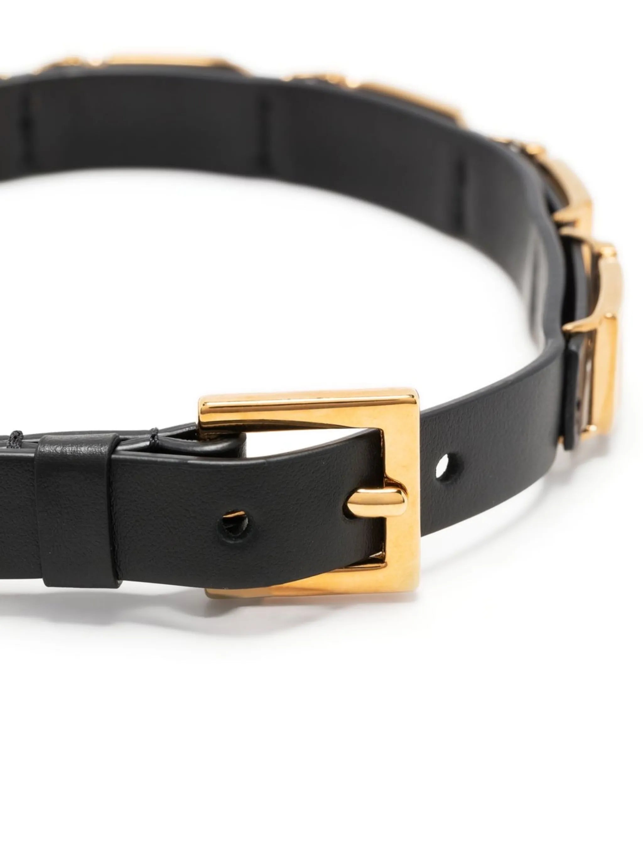 Greca leather choker