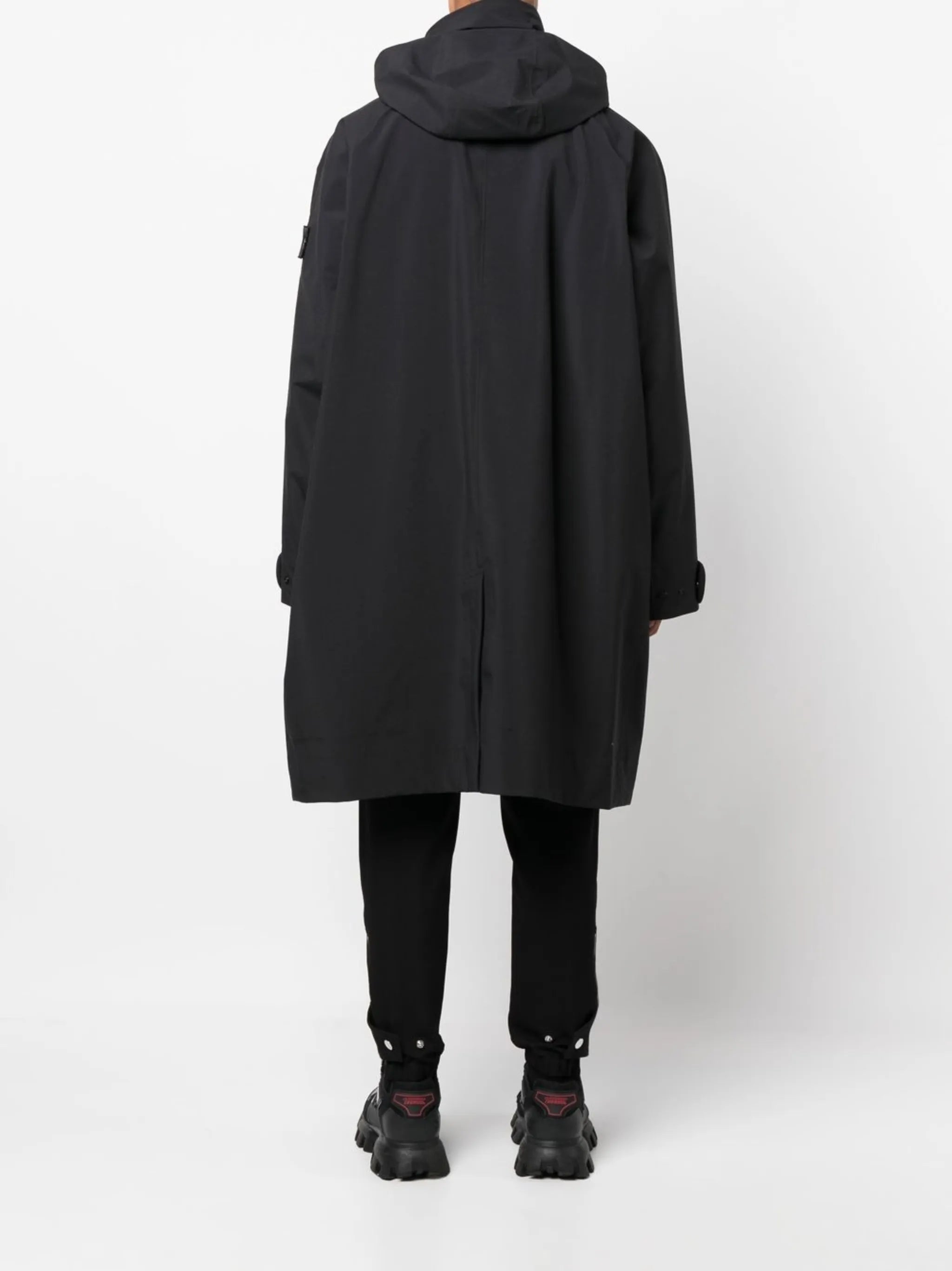 logo-patch hooded raincoat