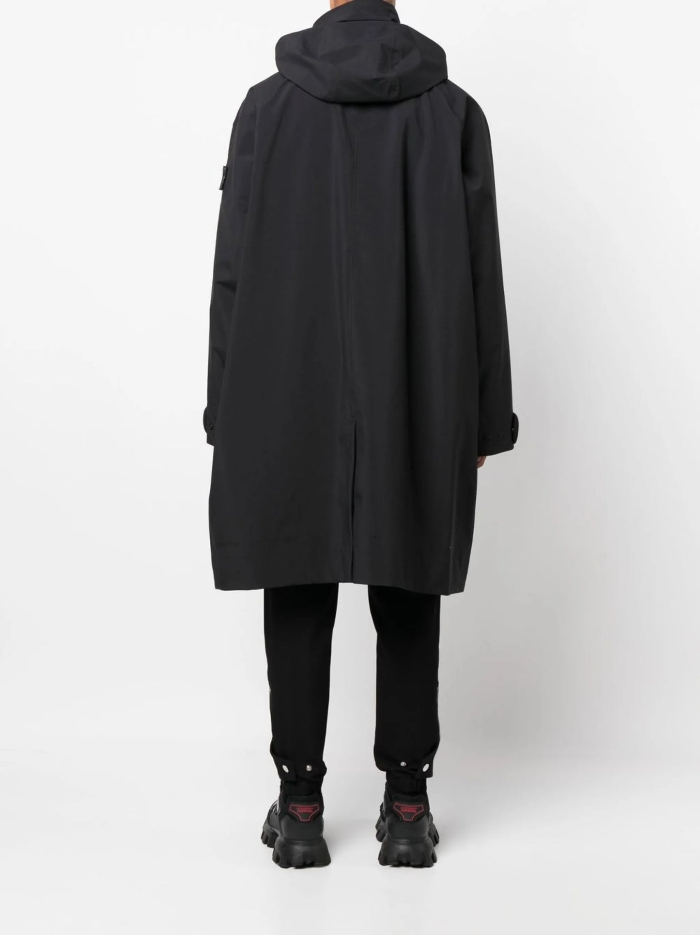 logo-patch hooded raincoat