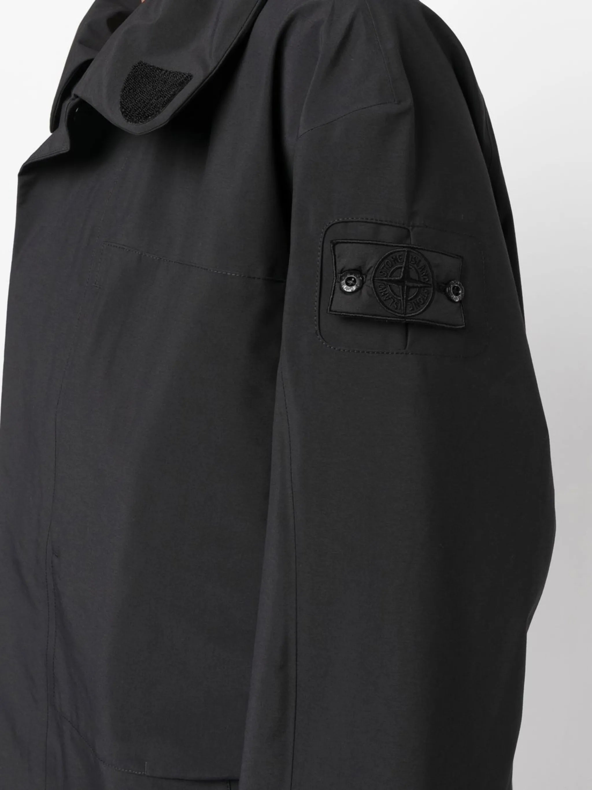 logo-patch hooded raincoat