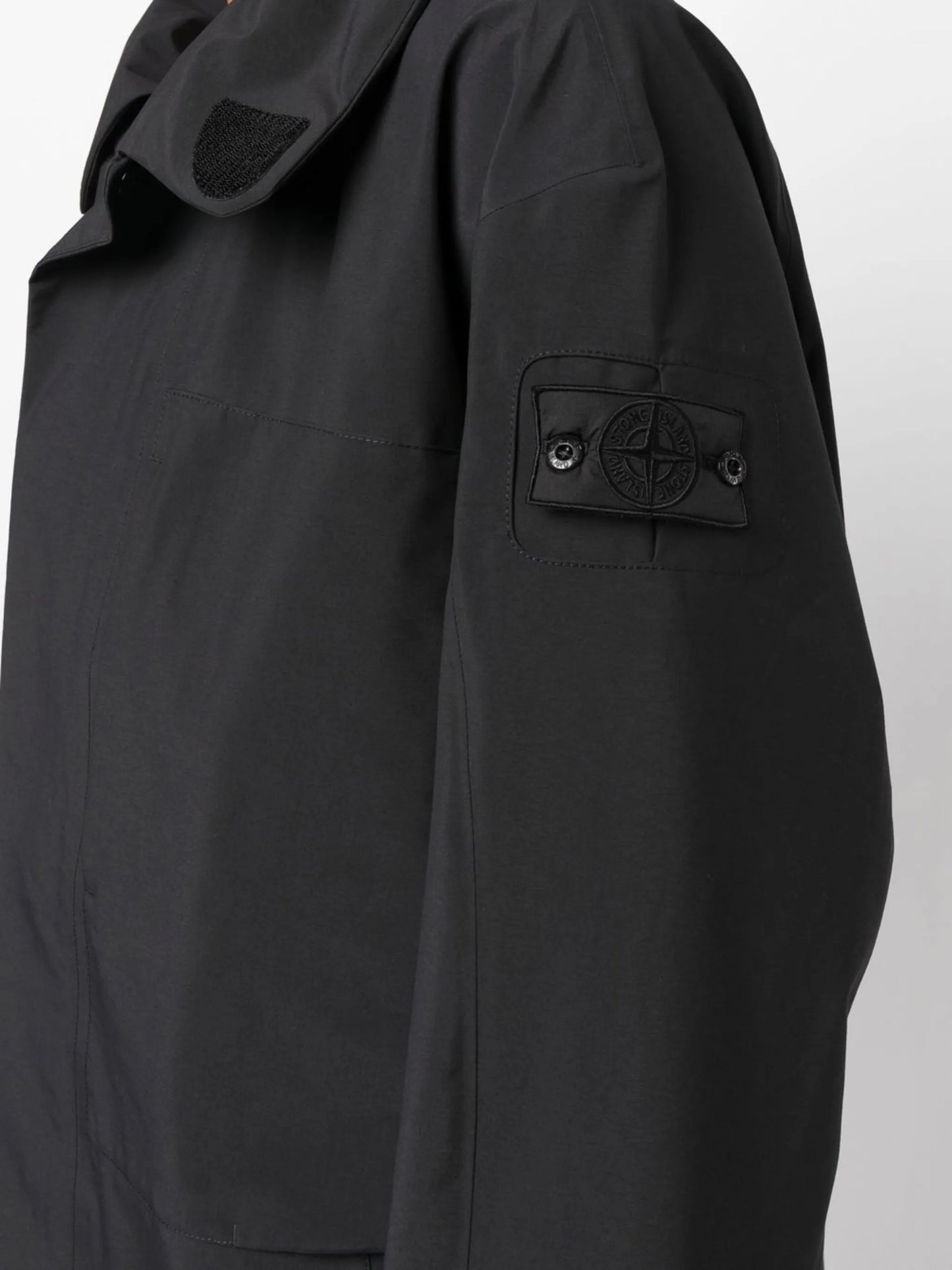 logo-patch hooded raincoat