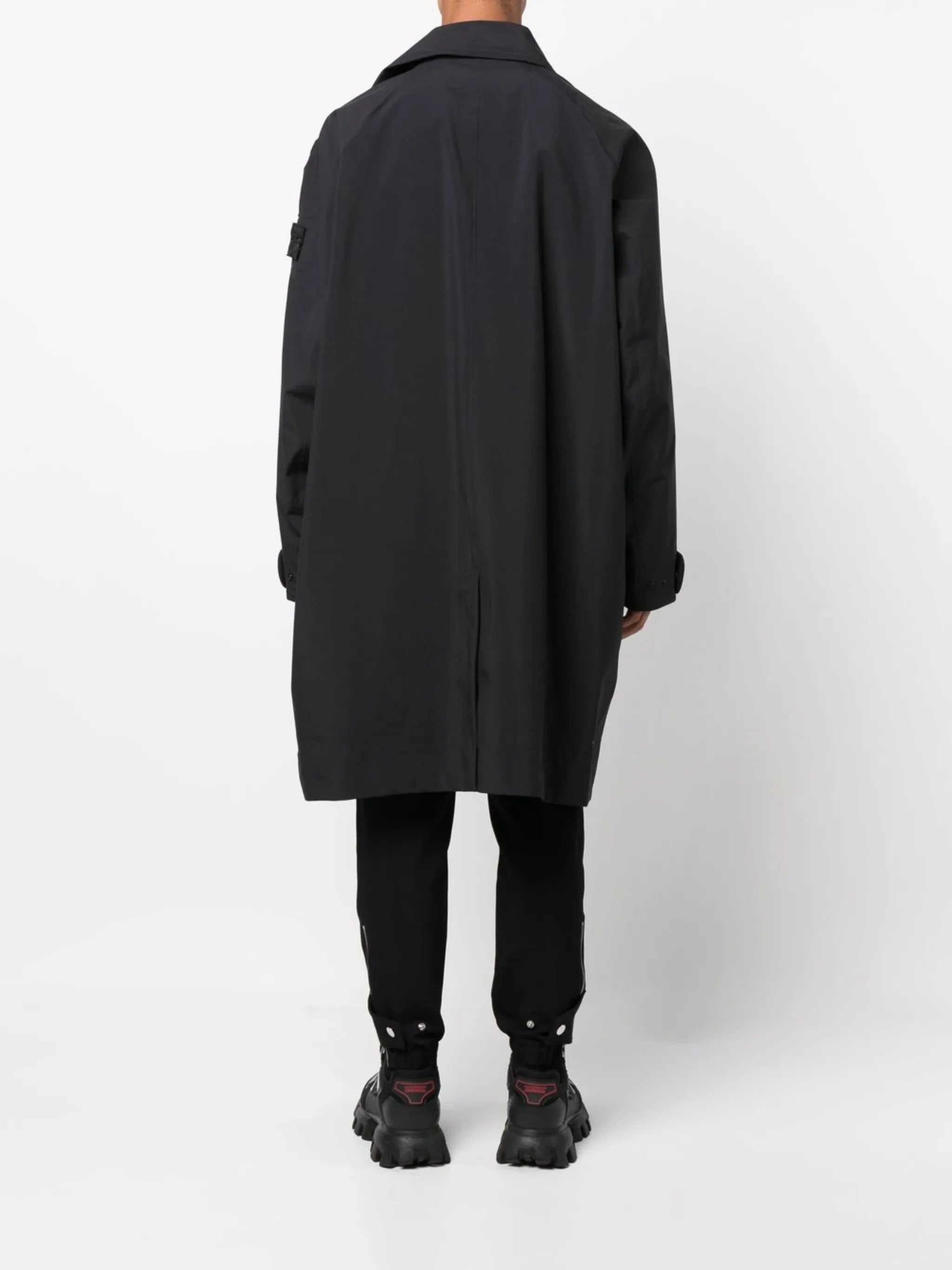 logo-patch hooded raincoat