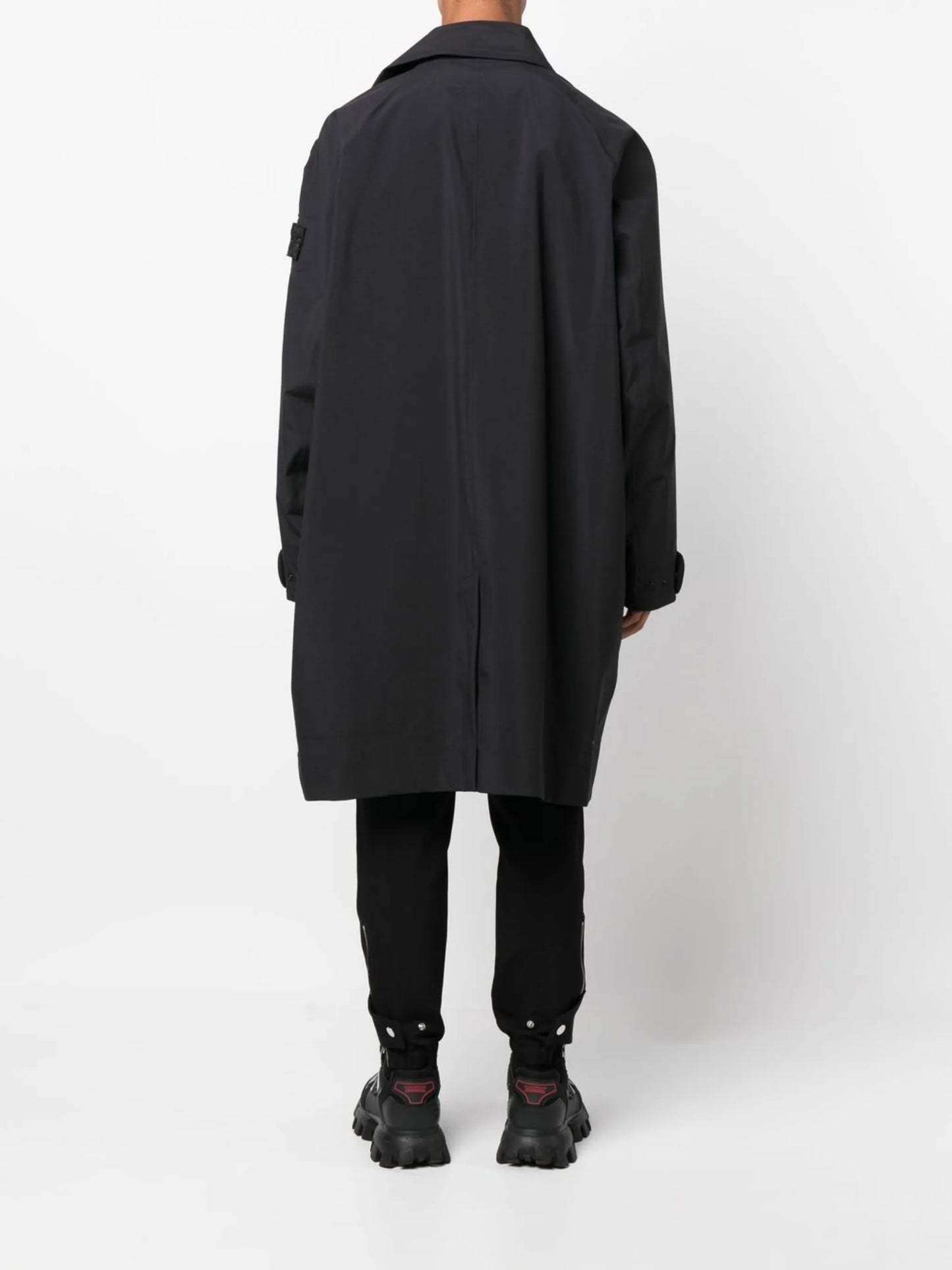 logo-patch hooded raincoat