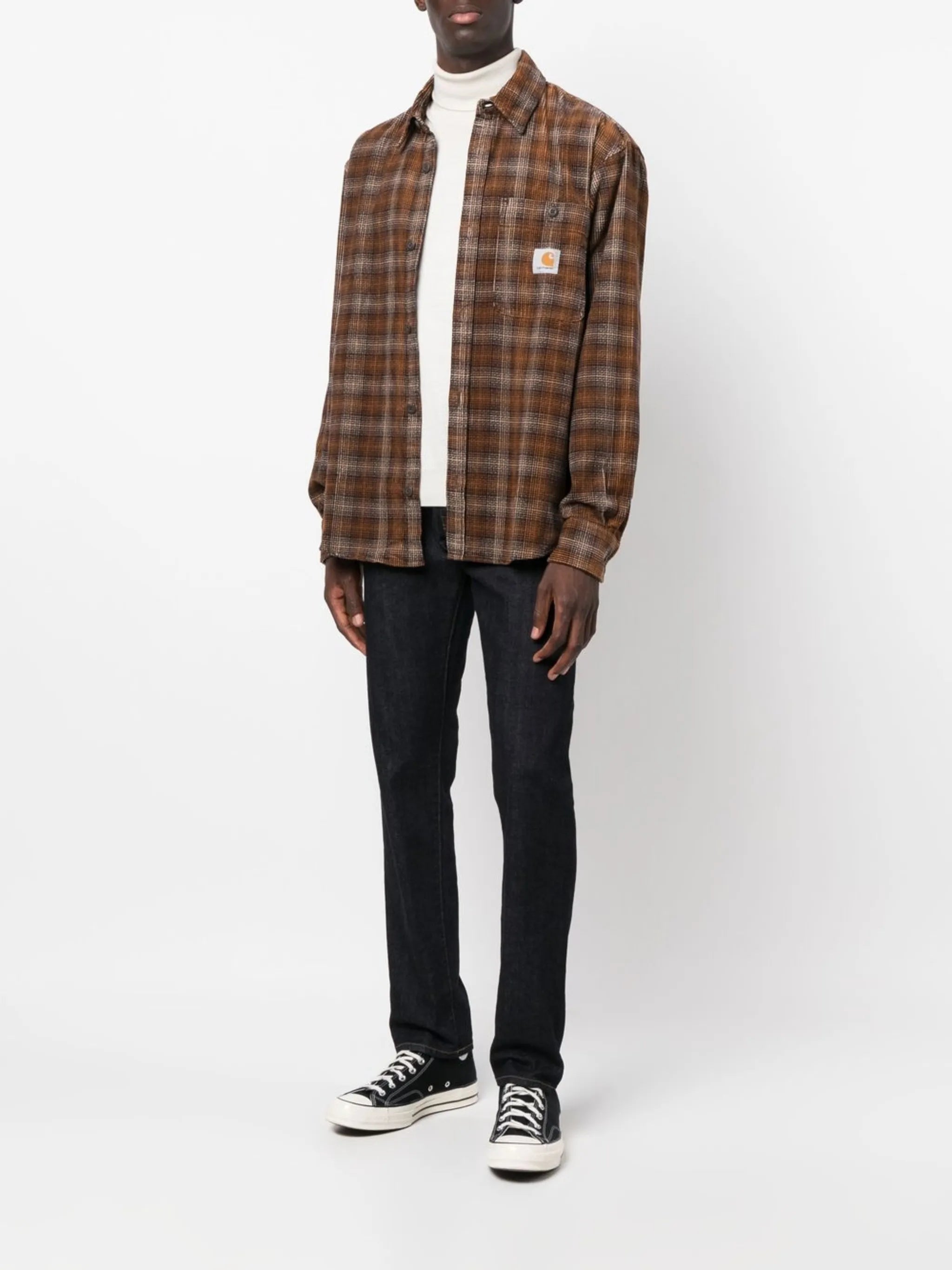 Work logo patch cotton shirt