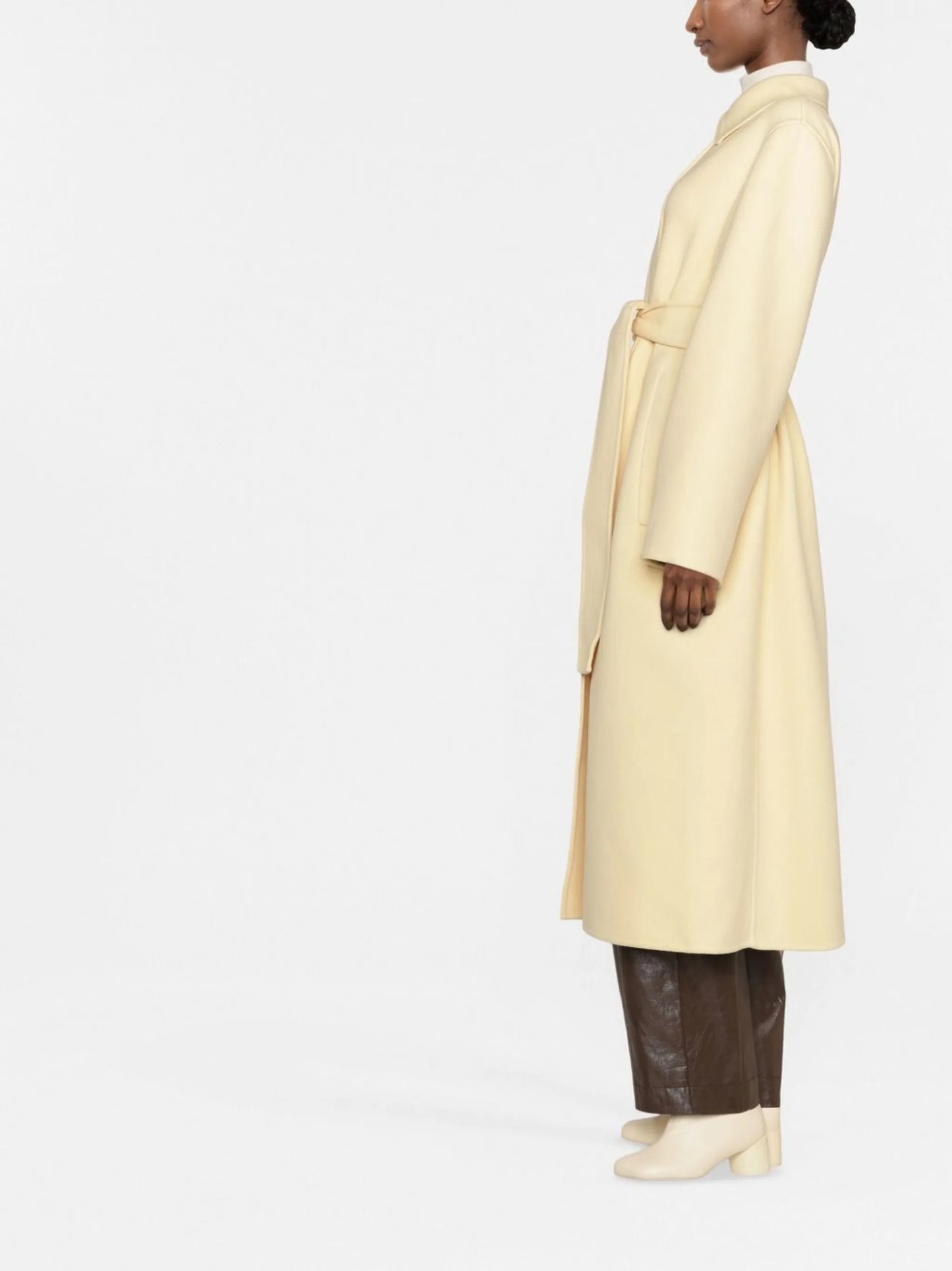 single-breasted belted coat