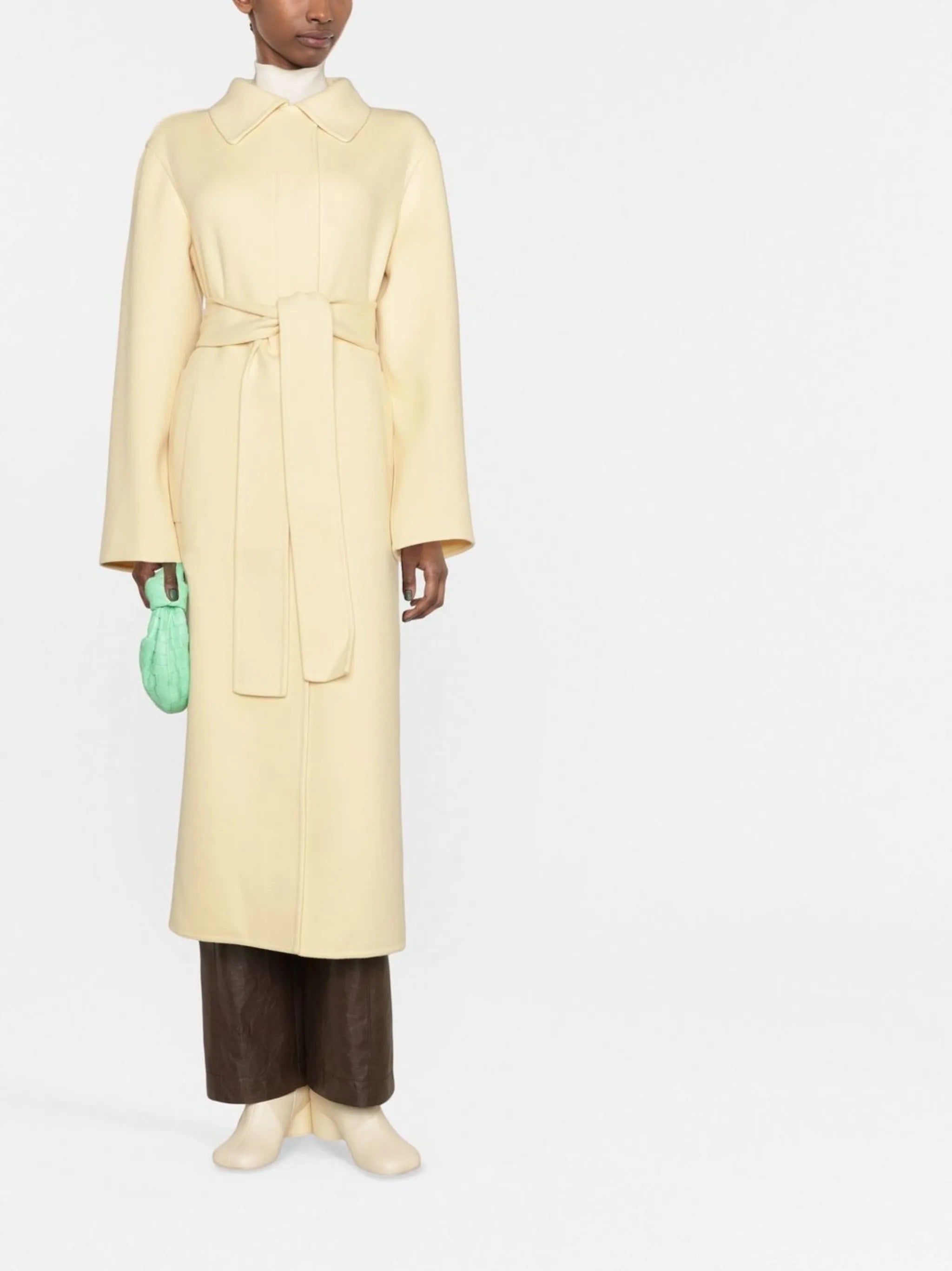 single-breasted belted coat