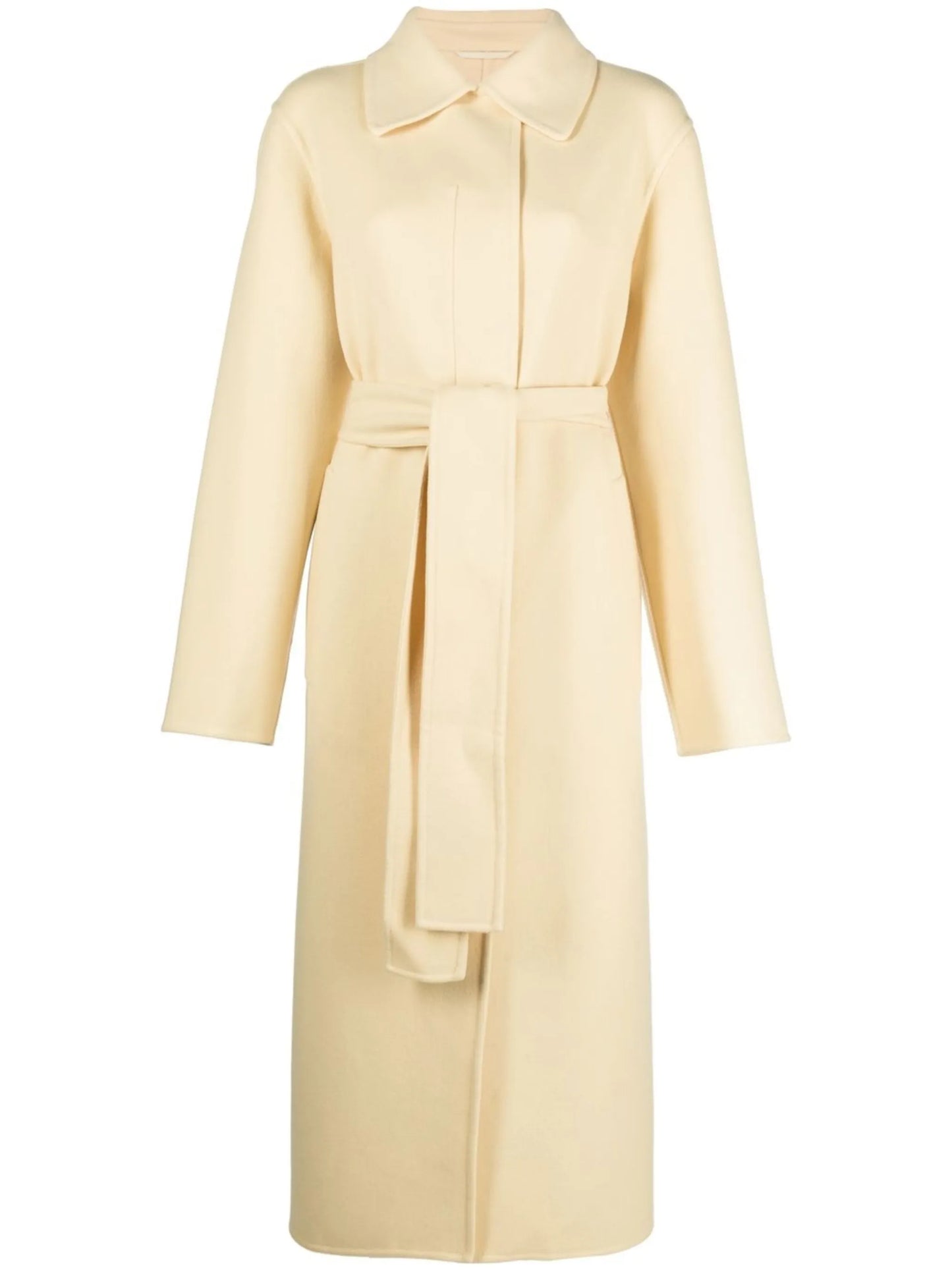single-breasted belted coat