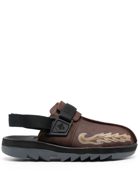 calf-leather embroidered shoes
