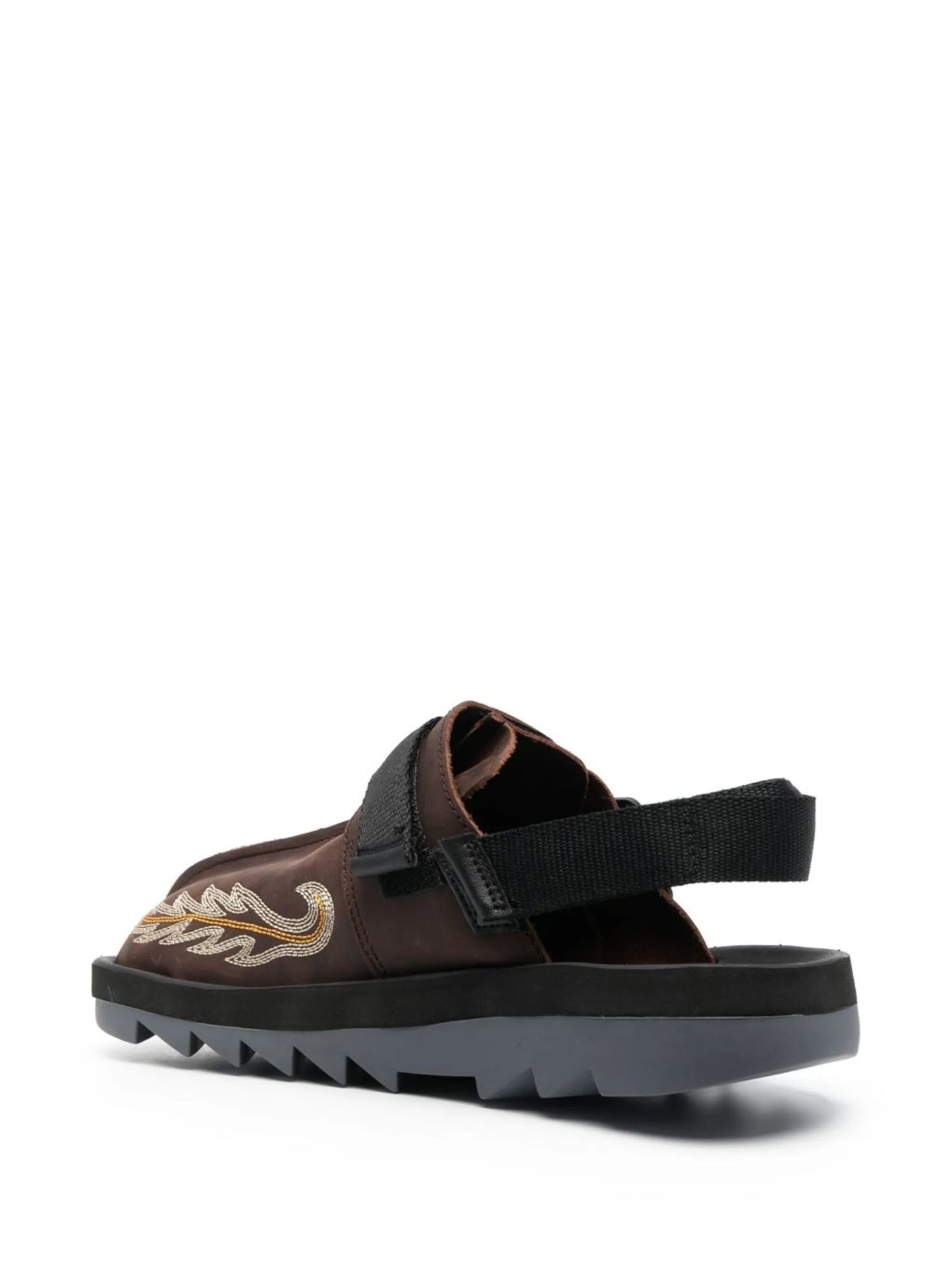 calf-leather embroidered shoes