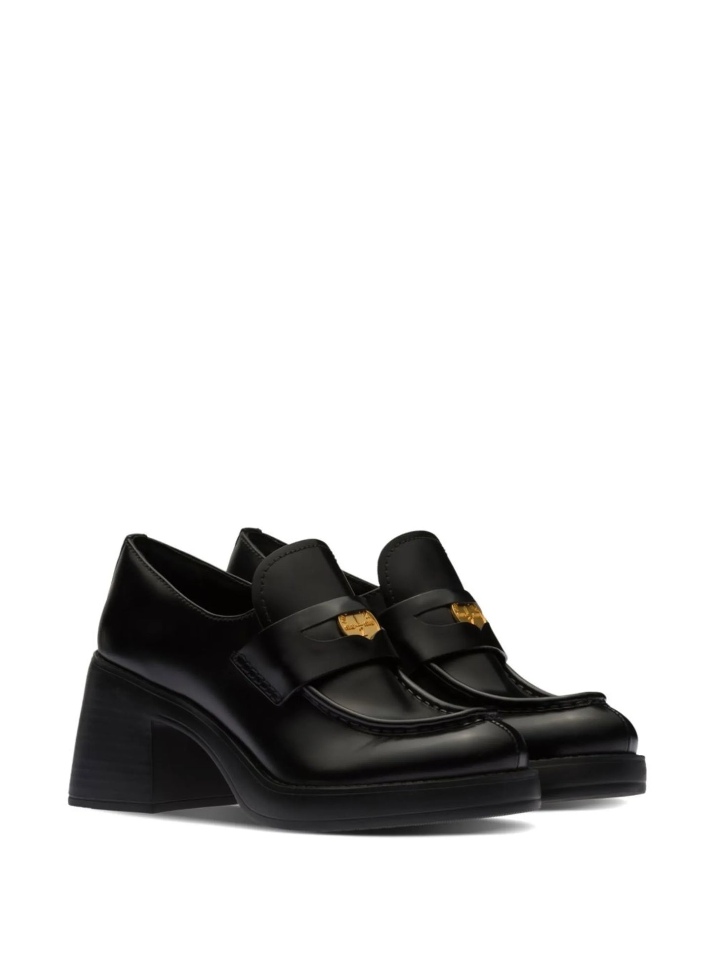 75mm heel leather penny loafers