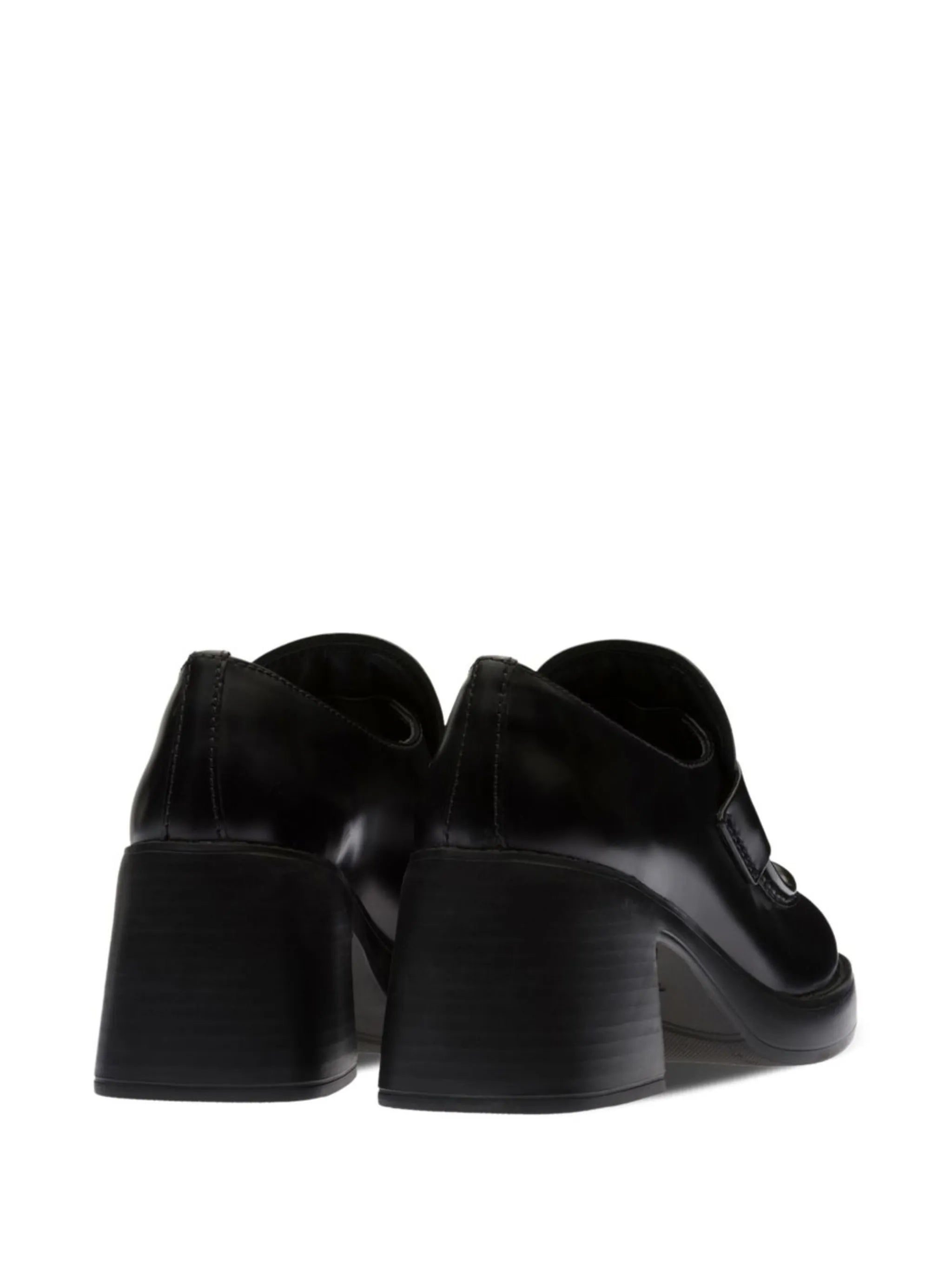 75mm heel leather penny loafers